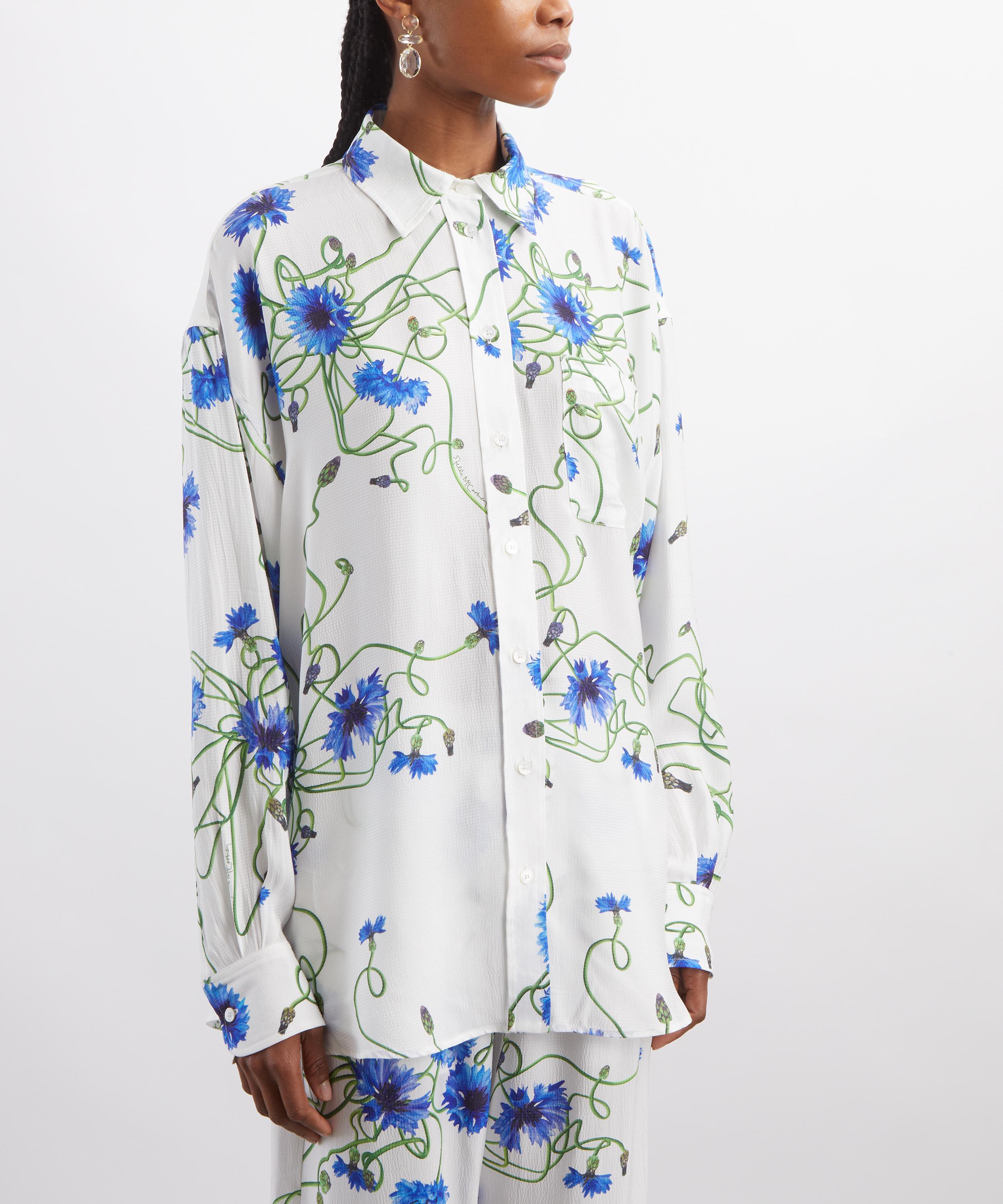 Stella McCartney - Floral Print Hammered Crepe Overshirt image number 2