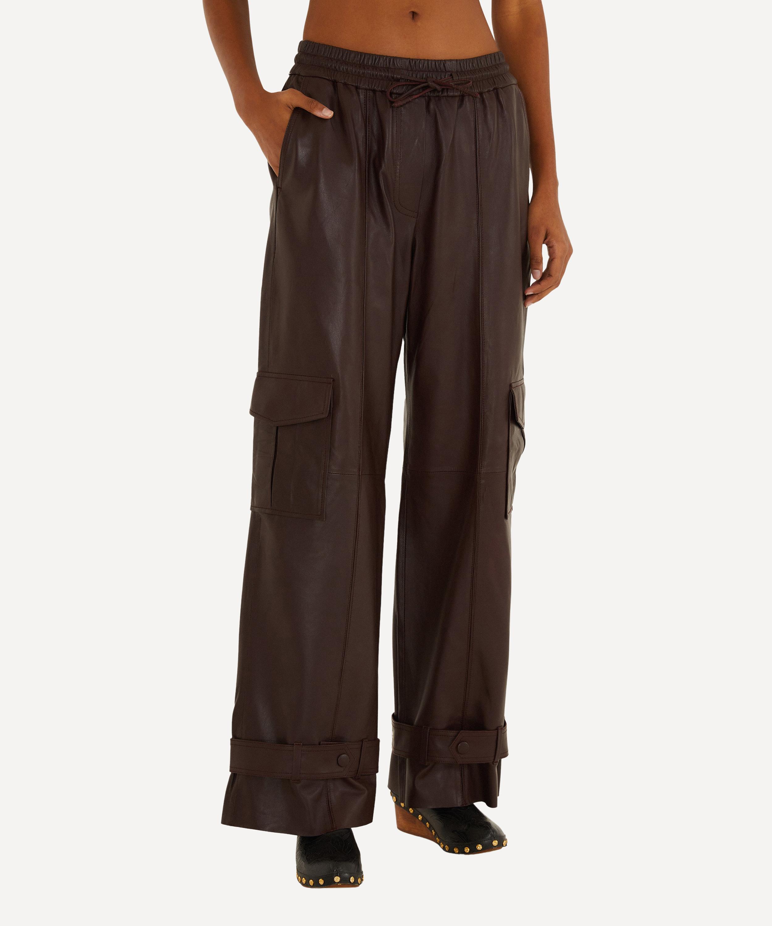 FARM Rio - Burgundy Leather Trousers