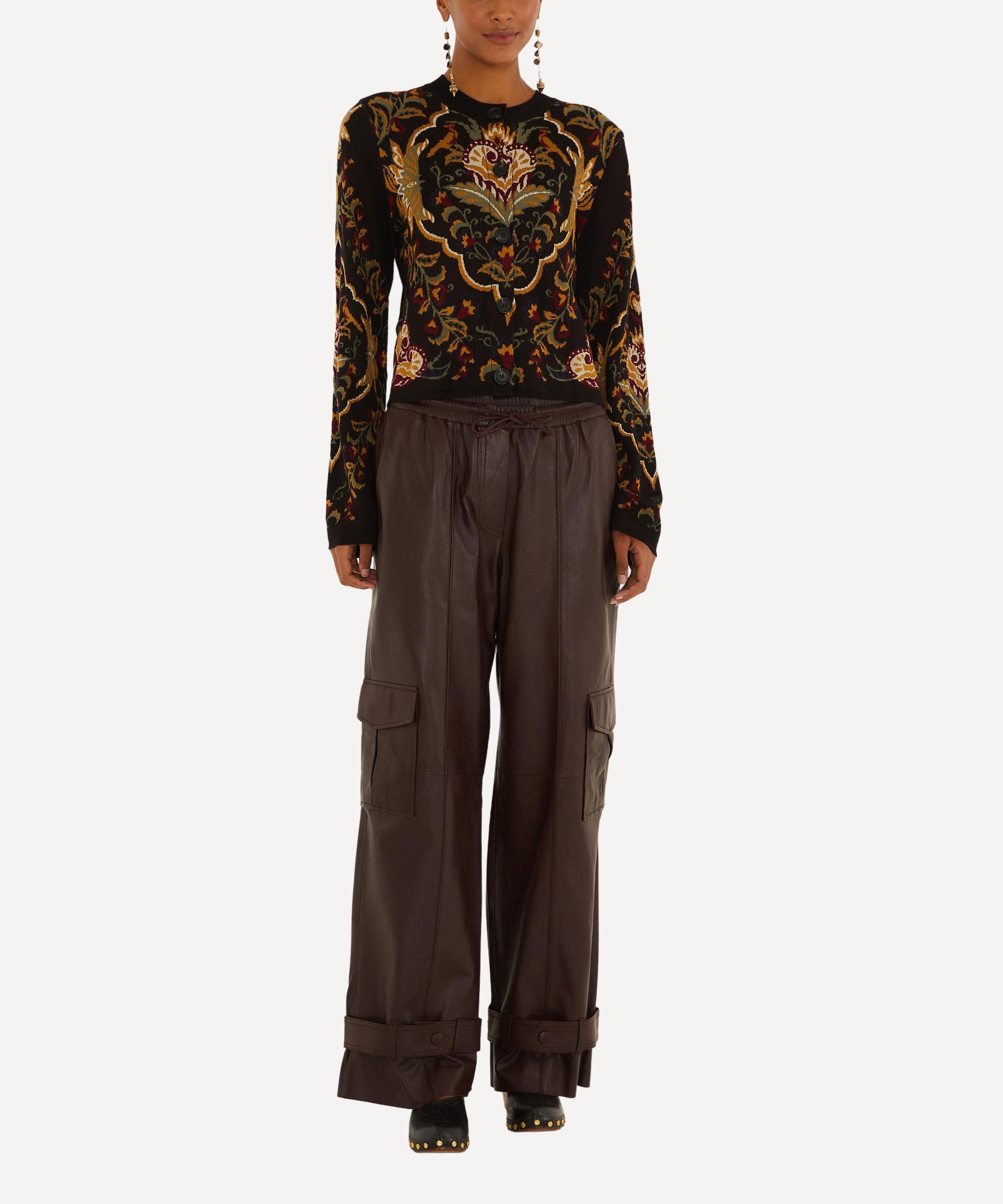 FARM Rio - Burgundy Leather Trousers image number 1