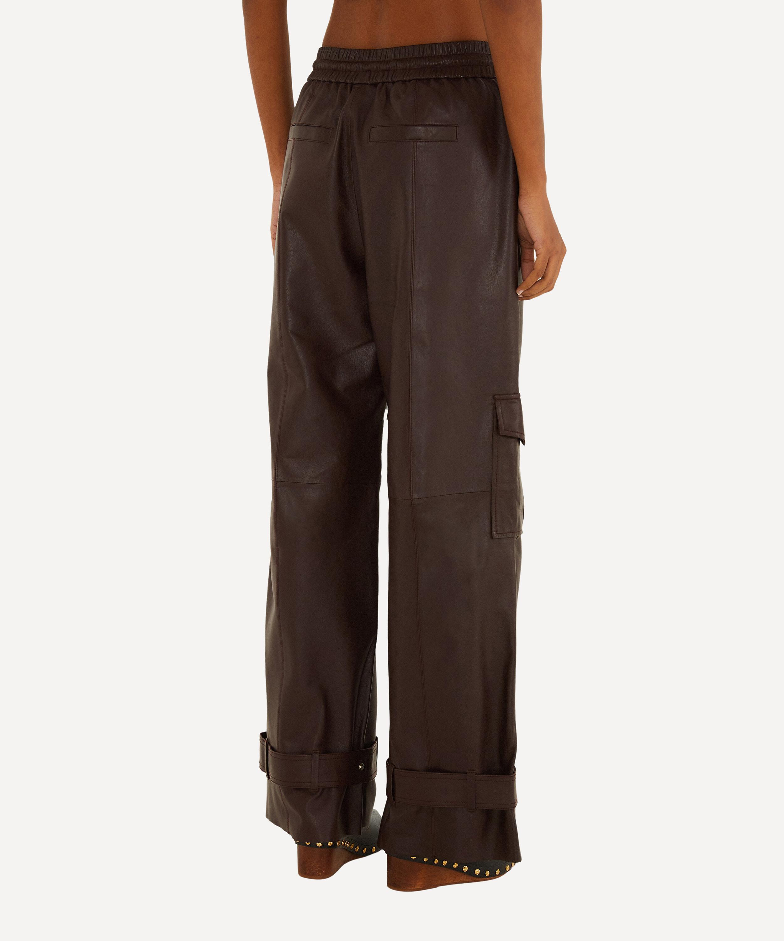 FARM Rio - Burgundy Leather Trousers image number 2