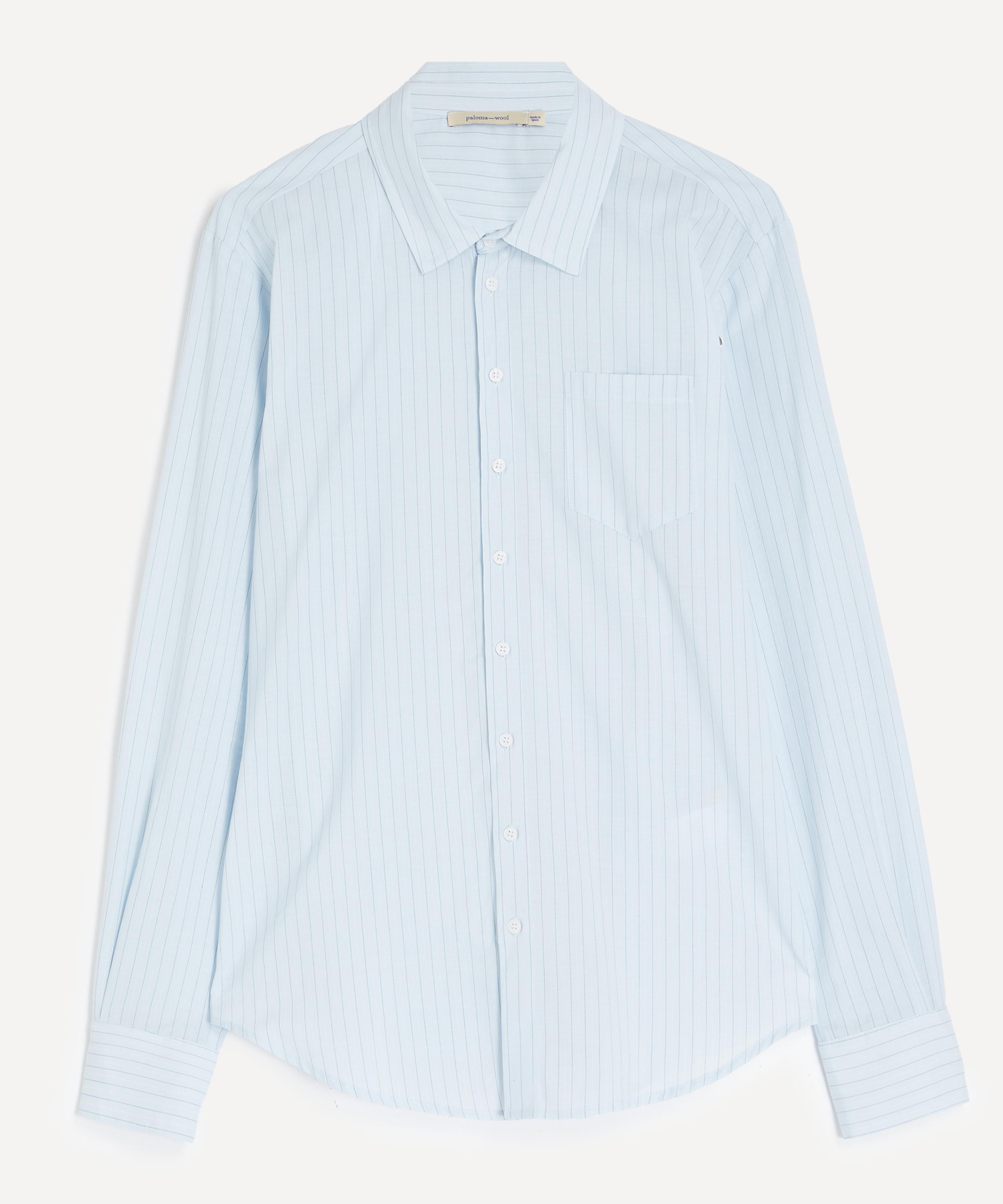 Paloma Wool - Finita Blue Pinstripe Cotton-Silk Shirt