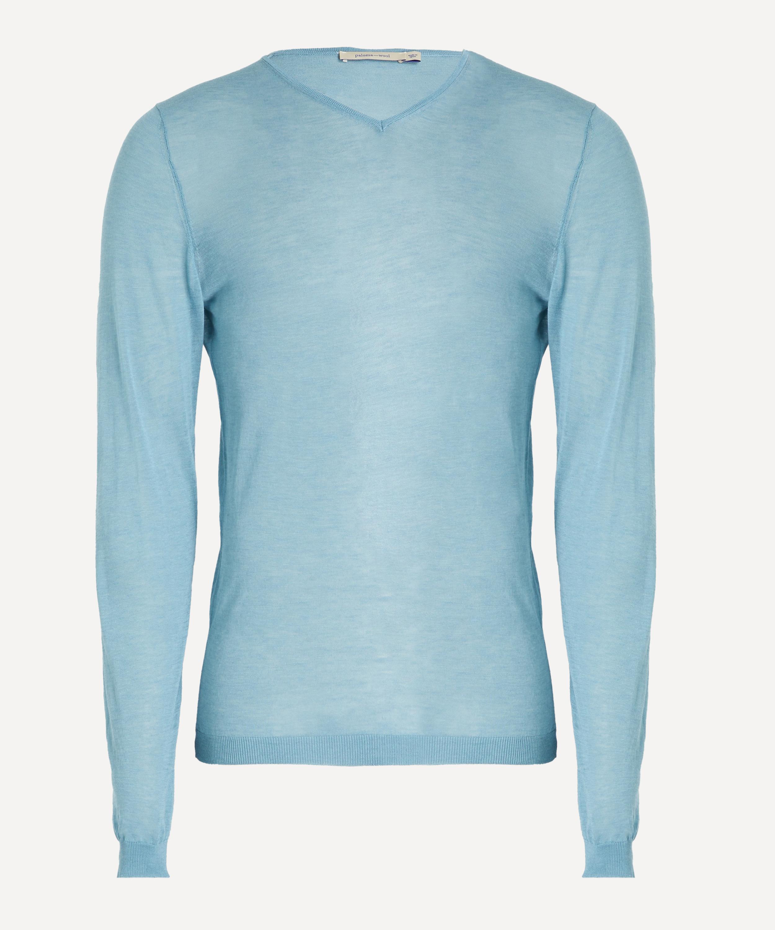 Paloma Wool - Losa Blue Sheer V-Neck Jumper