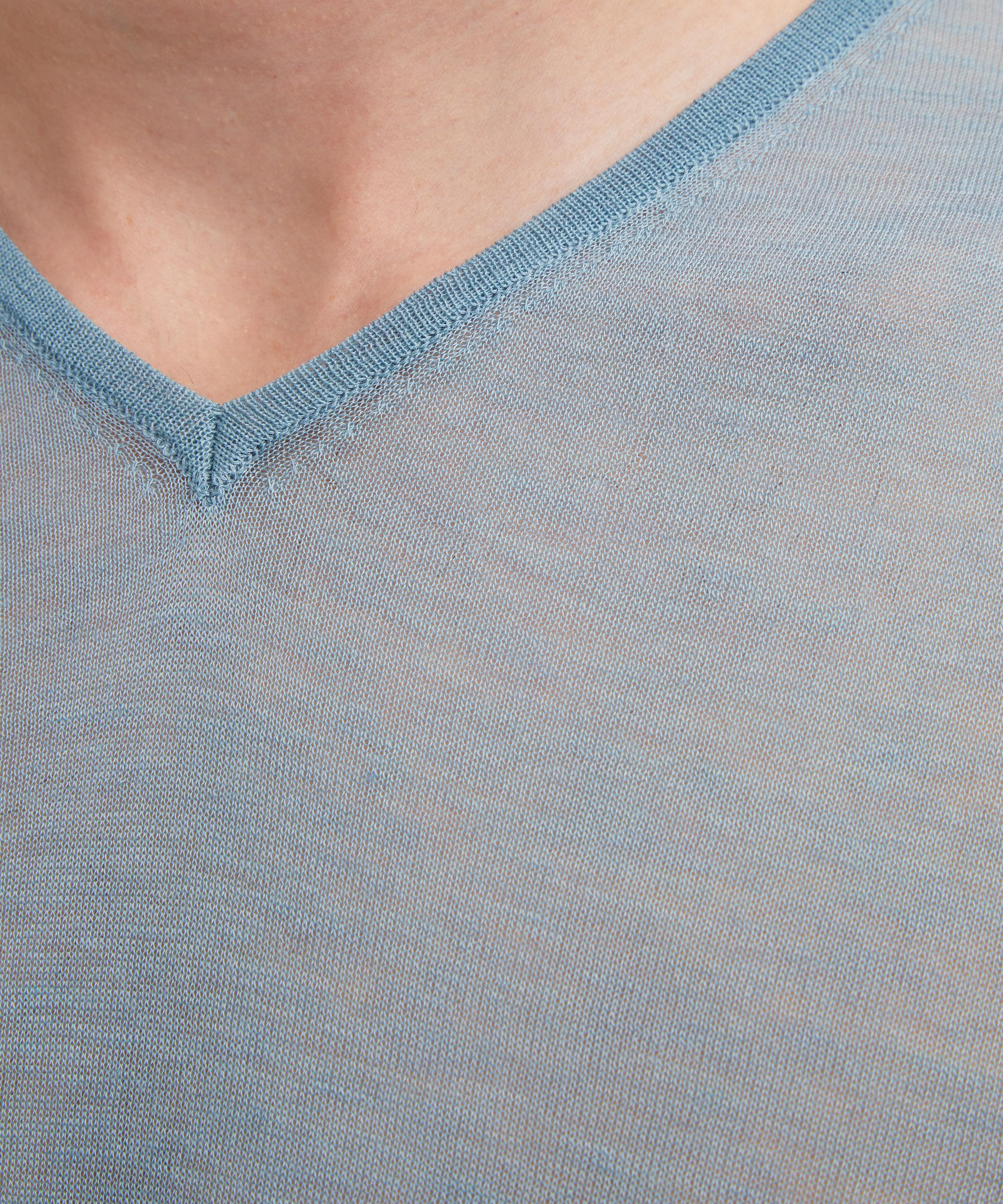 Paloma Wool - Losa Blue Sheer V-Neck Jumper image number 4