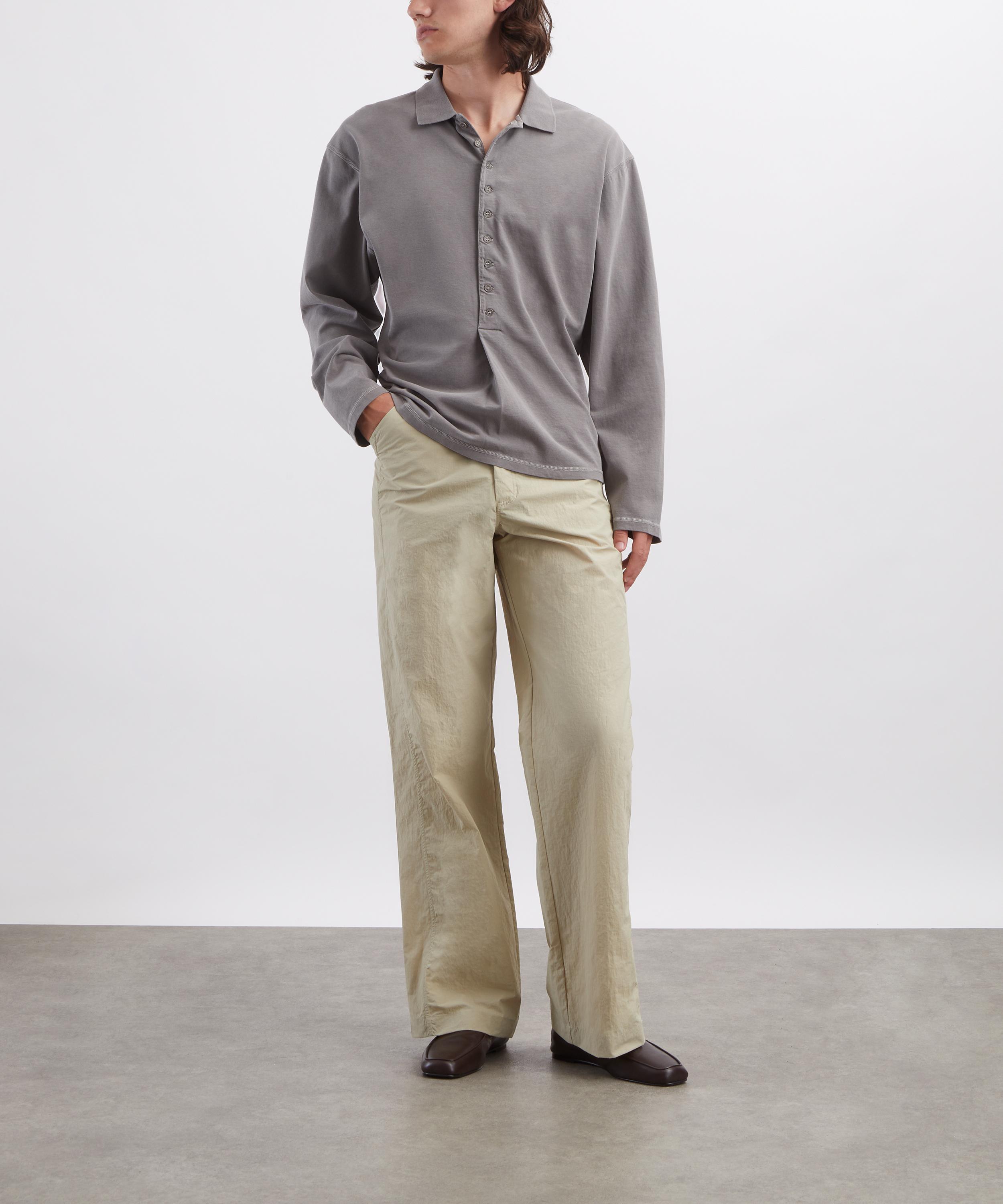 Paloma Wool - Mori Grey Long-Sleeve Polo image number 1