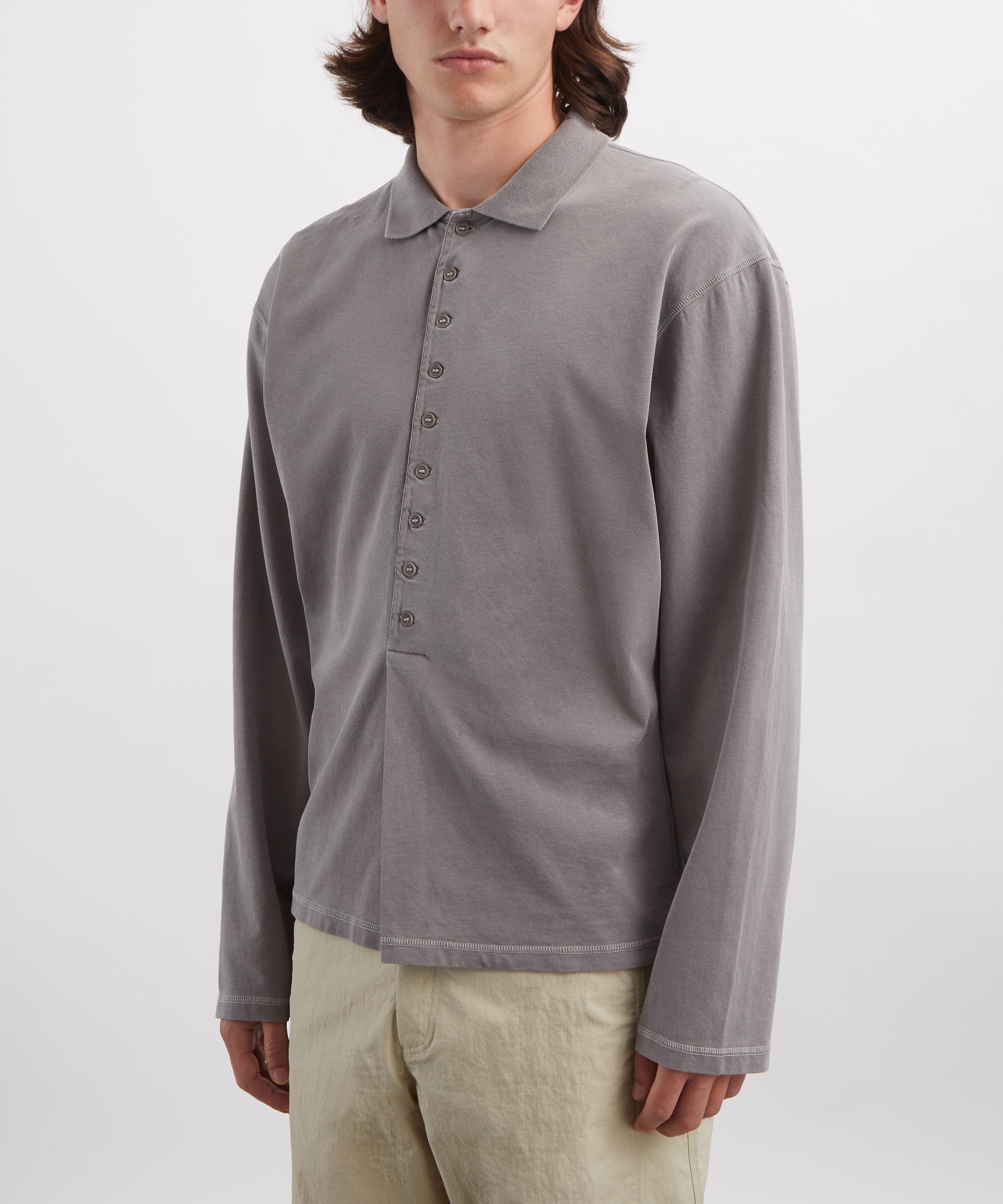 Paloma Wool - Mori Grey Long-Sleeve Polo image number 2