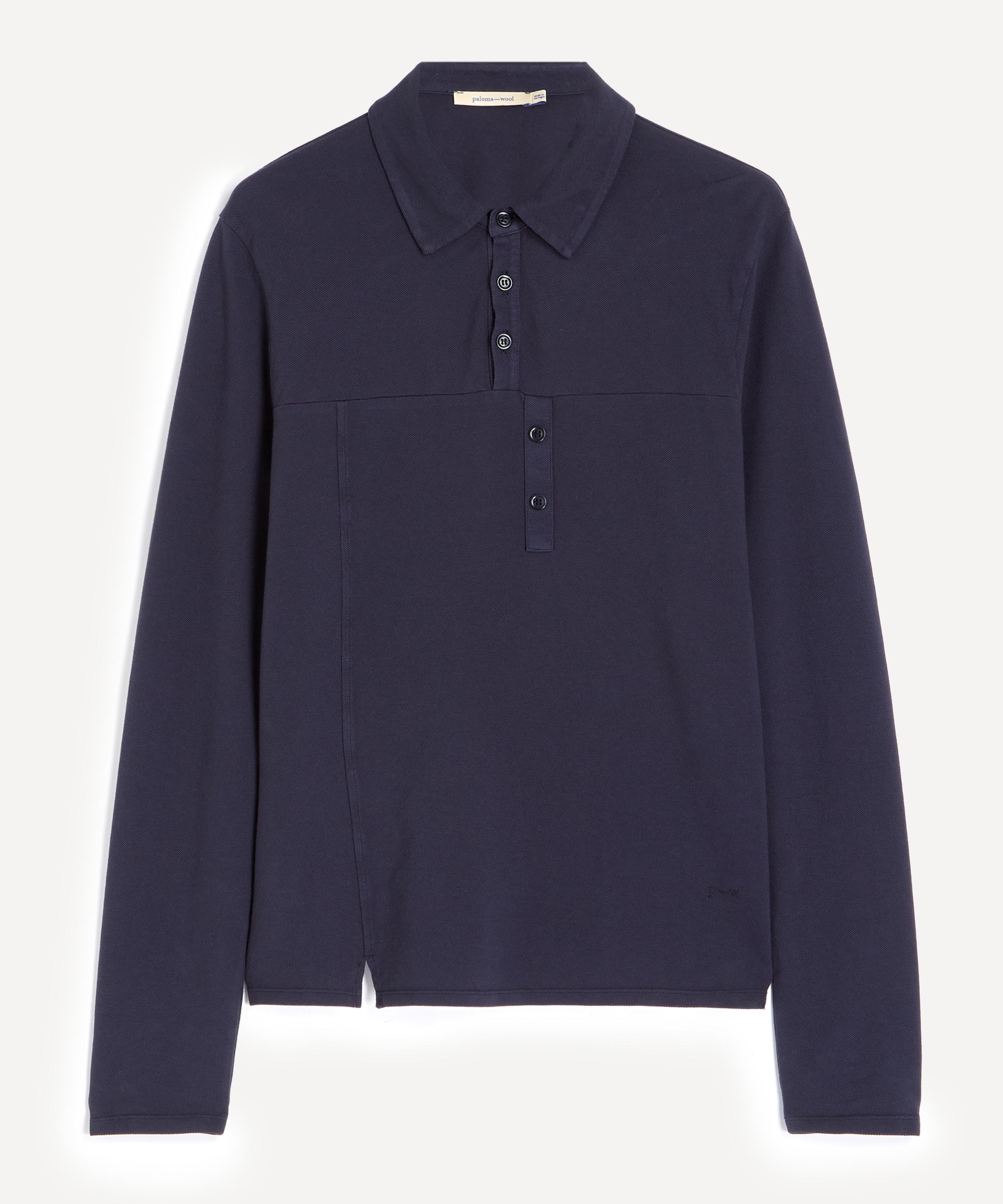 Paloma Wool - Gruar Blue Long-Sleeve Polo