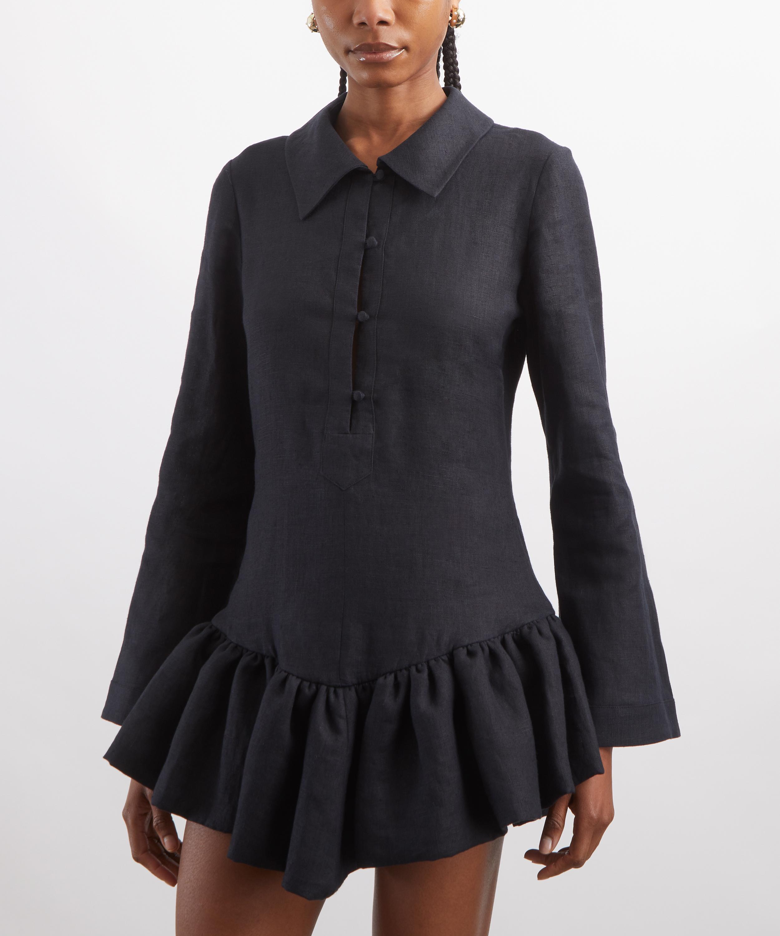 Liberowe - Linen Peplum Polo Mini Dress image number 2