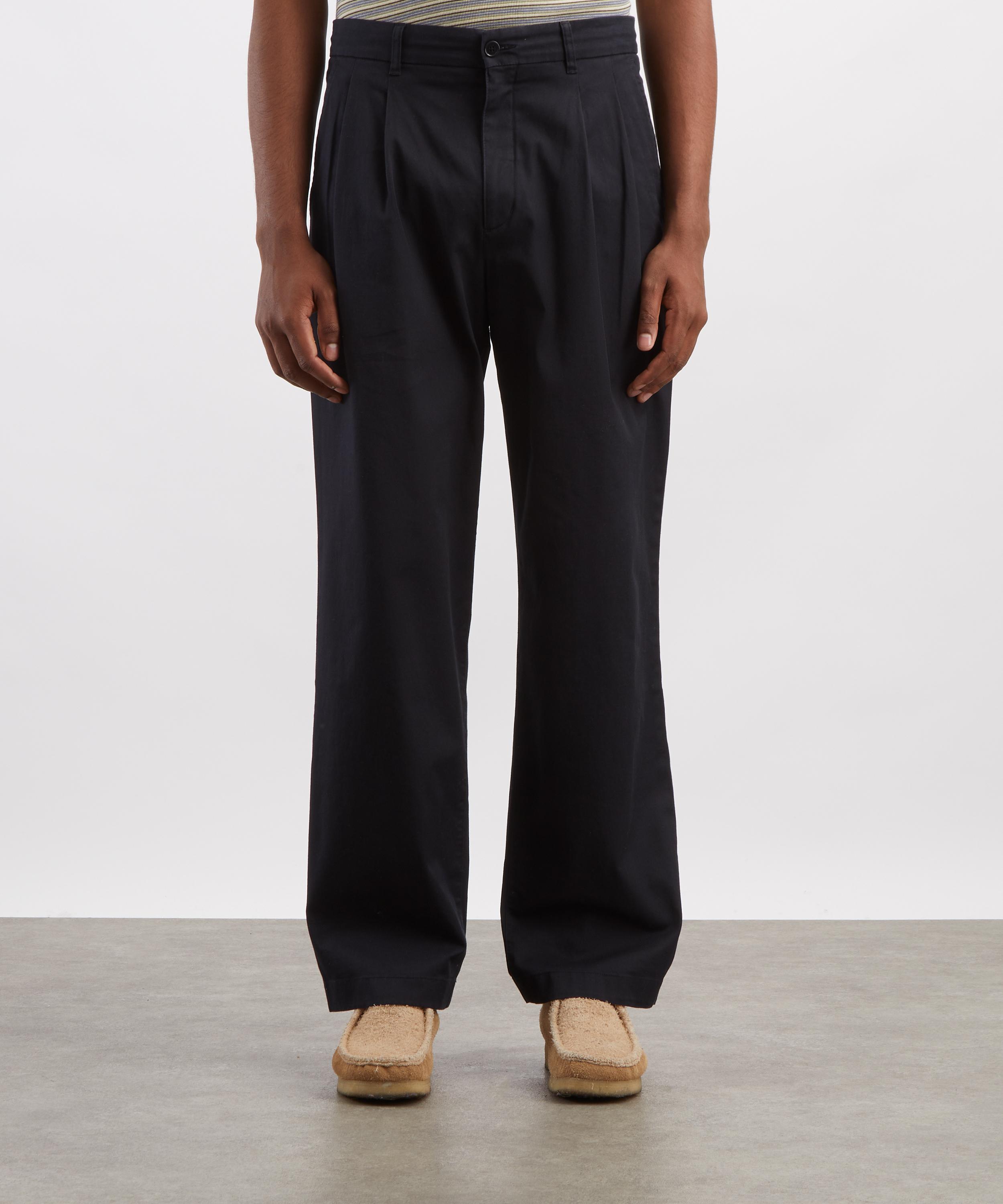 Norse Projects - Hestur Relaxed Twill Pleated Trousers in Black image number 2