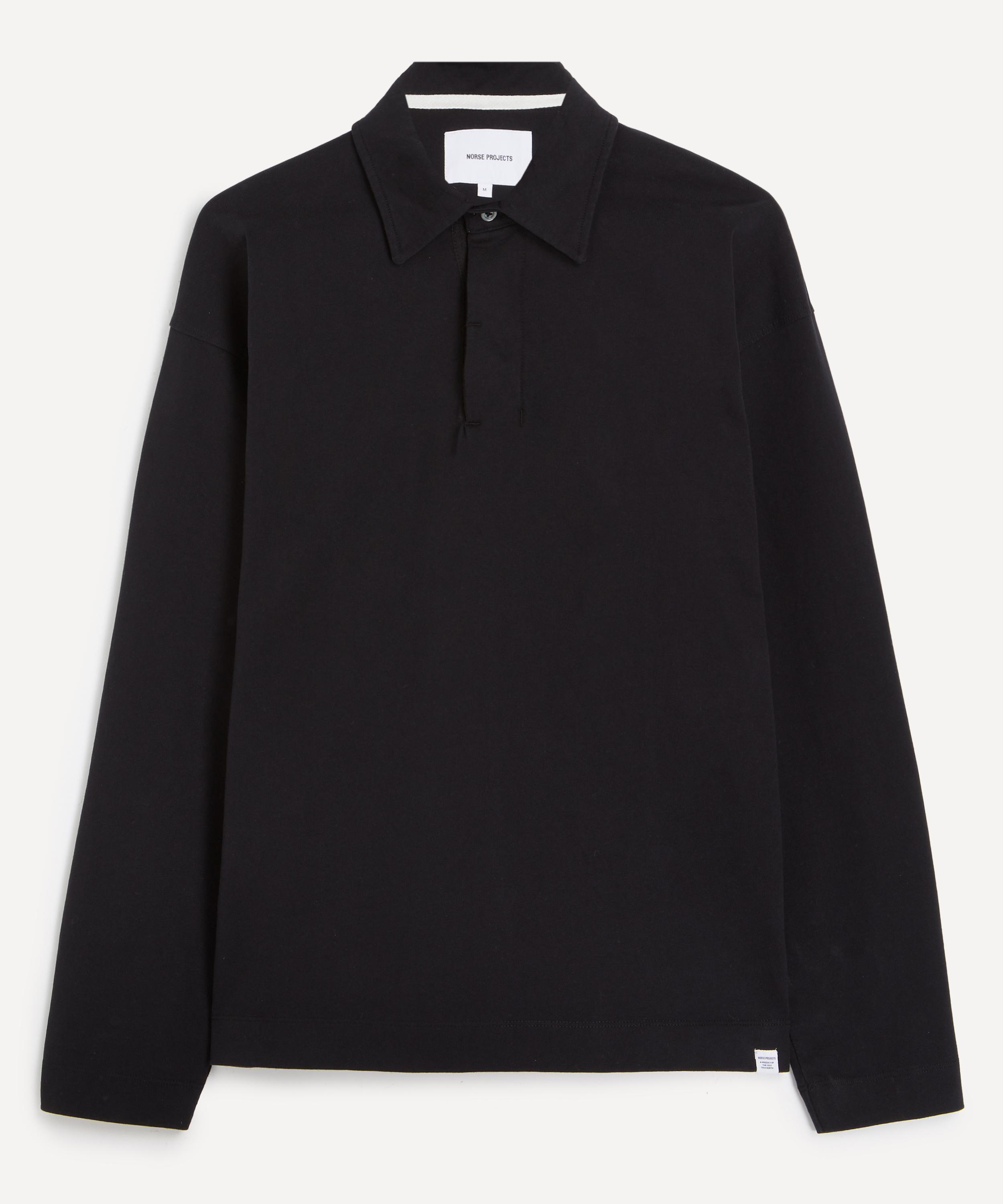 Norse Projects - Isefjord Long-Sleeve Polo Shirt in Black