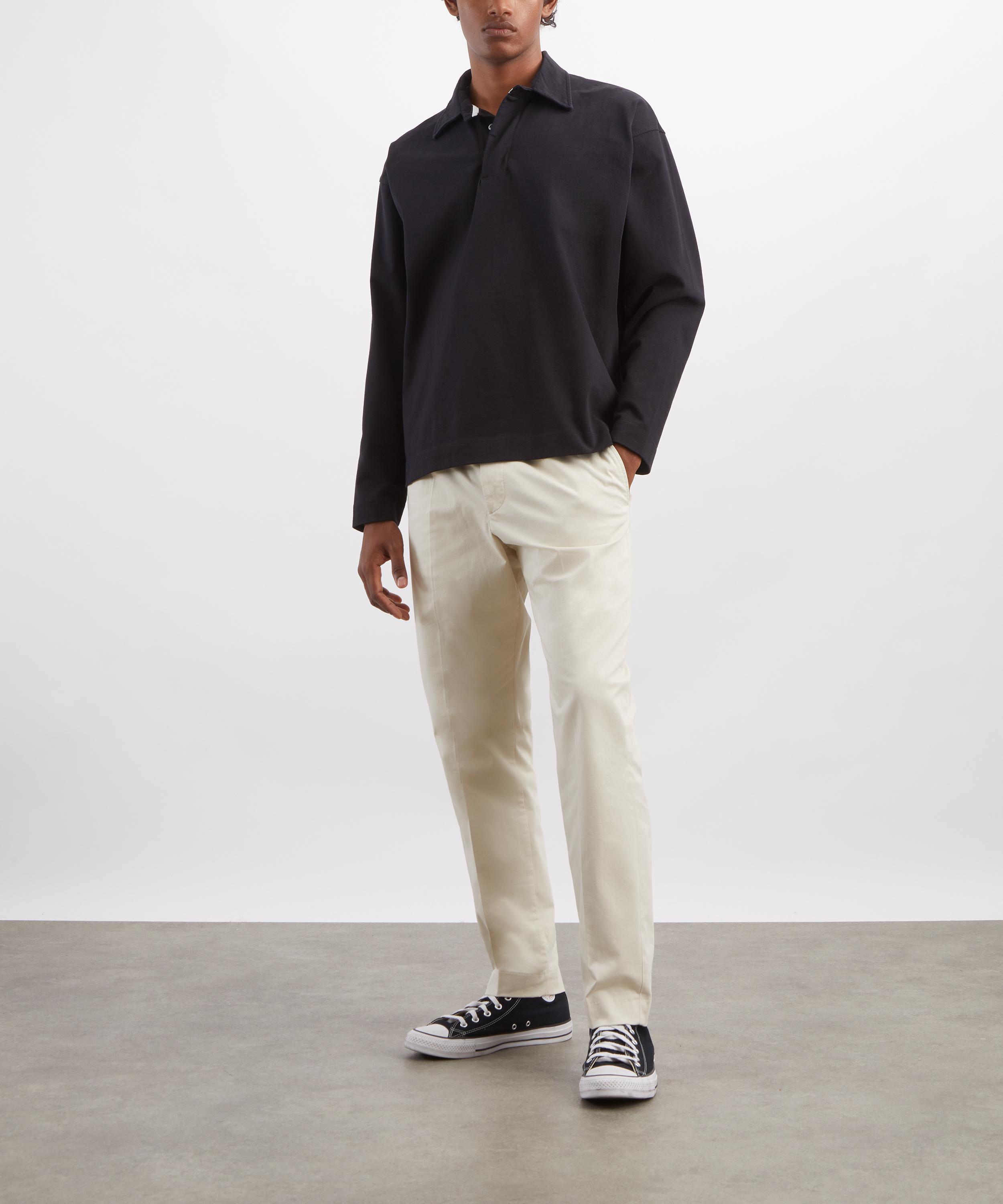 Norse Projects - Isefjord Long-Sleeve Polo Shirt in Black image number 1