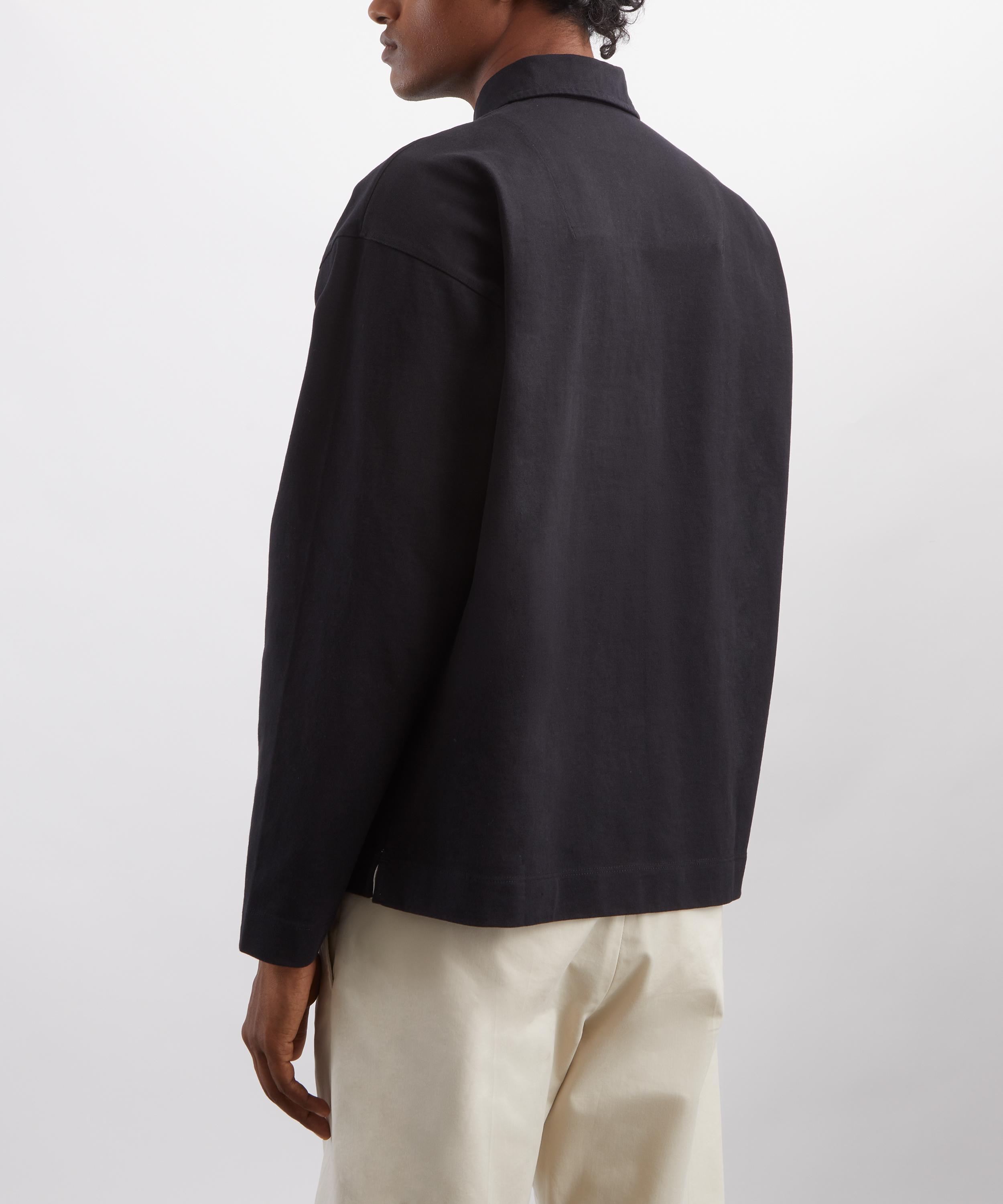 Norse Projects - Isefjord Long-Sleeve Polo Shirt in Black image number 3
