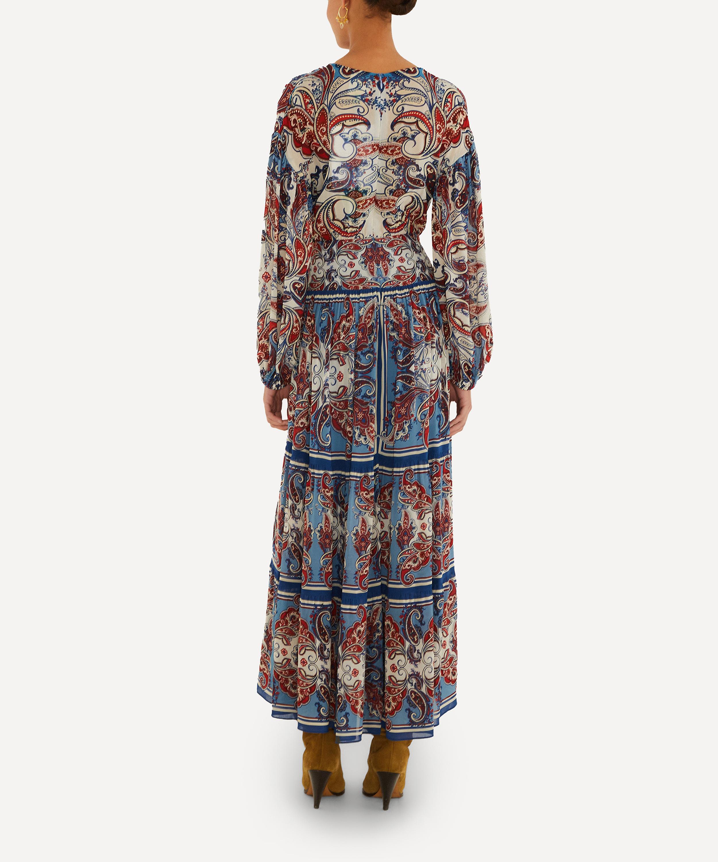 FARM Rio - Blue Paisley Scarf Long-Sleeve Maxi-Dress image number 1