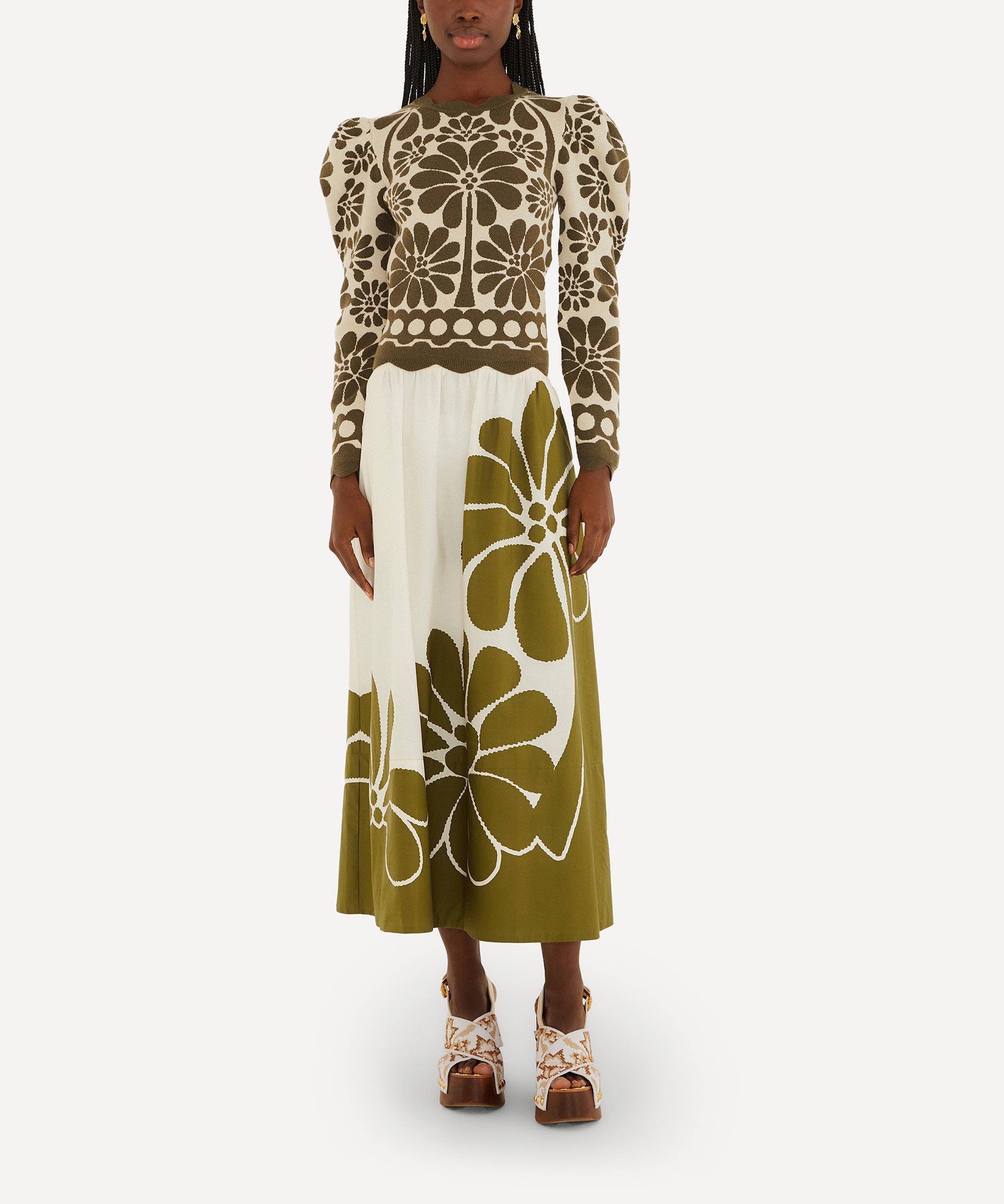 FARM Rio - Green Palermo Midi Skirt