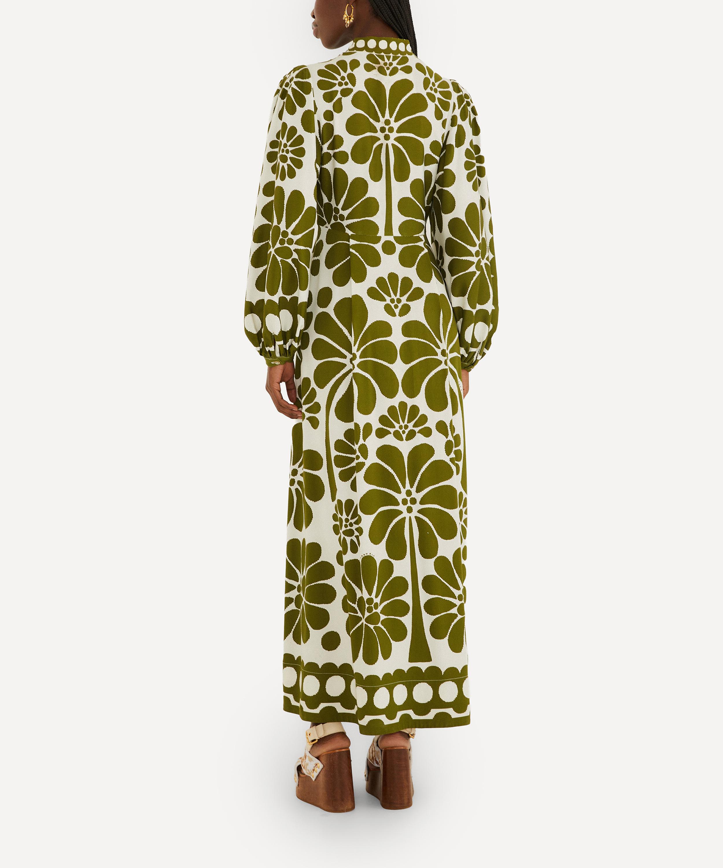 FARM Rio - Green Palermo Buttoned Puff Sleeve Maxi Dress image number 1