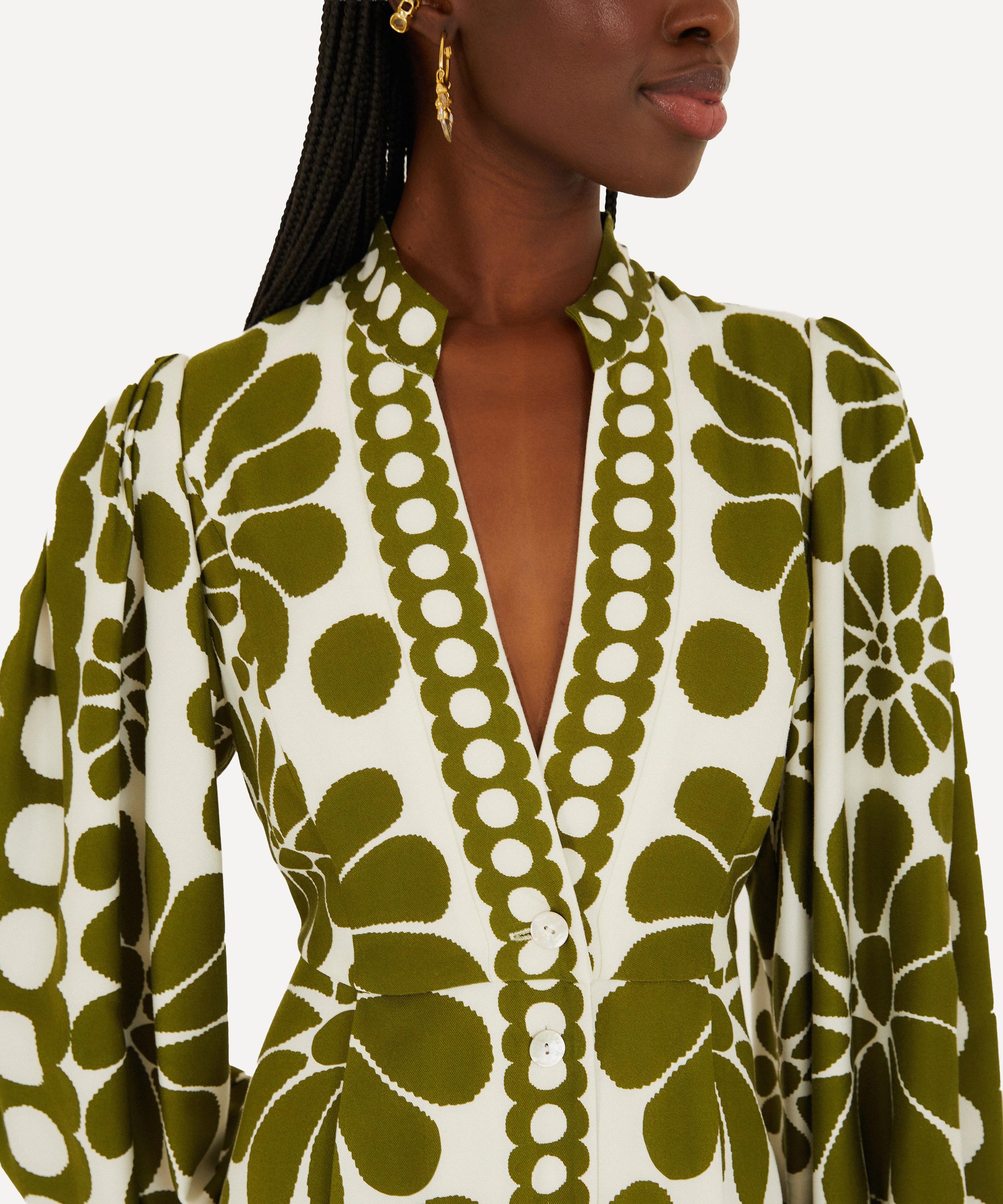 FARM Rio - Green Palermo Buttoned Puff Sleeve Maxi Dress image number 2