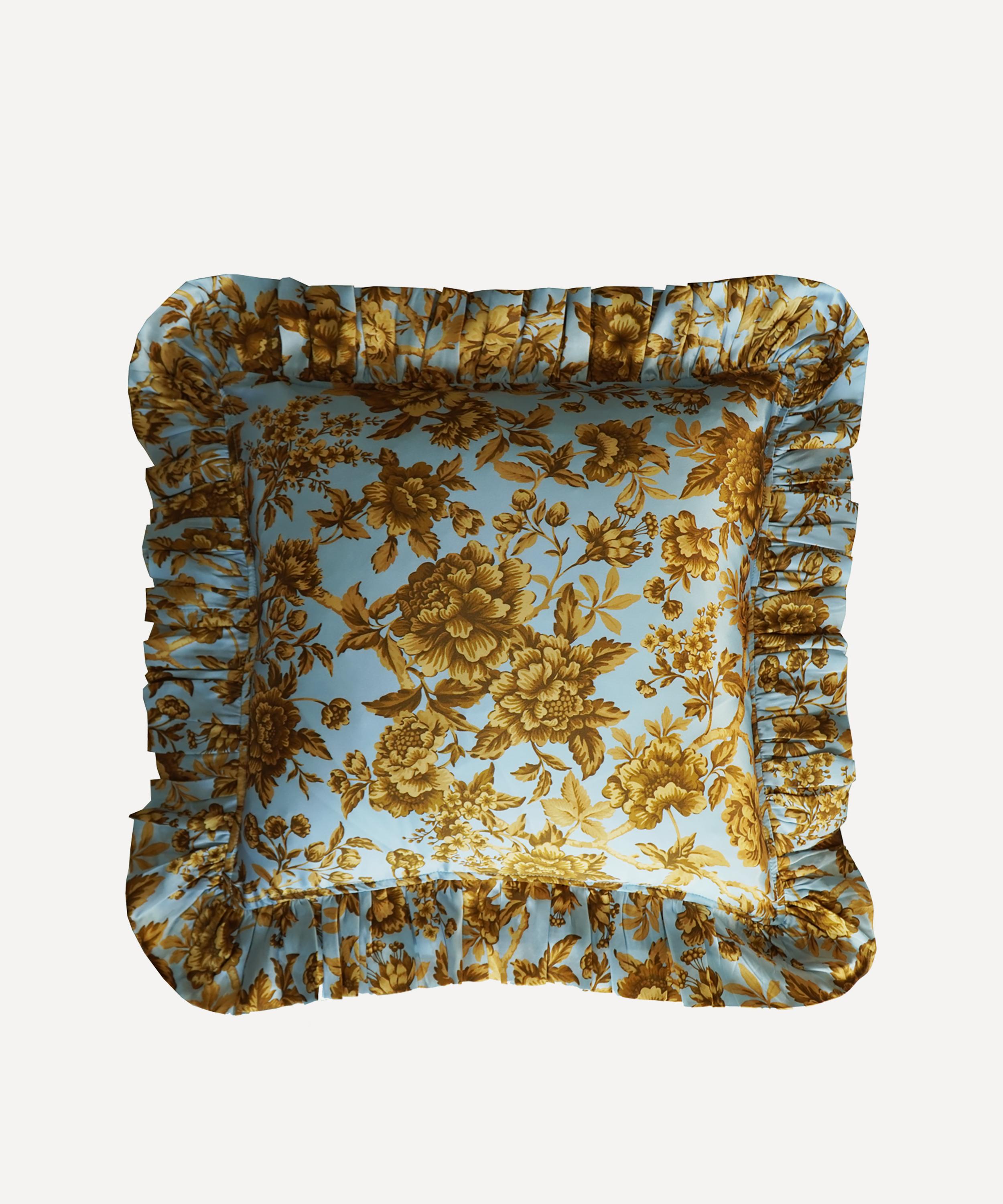 Coco & Wolf - Regency Trail Silk Square Ruffle Cushion