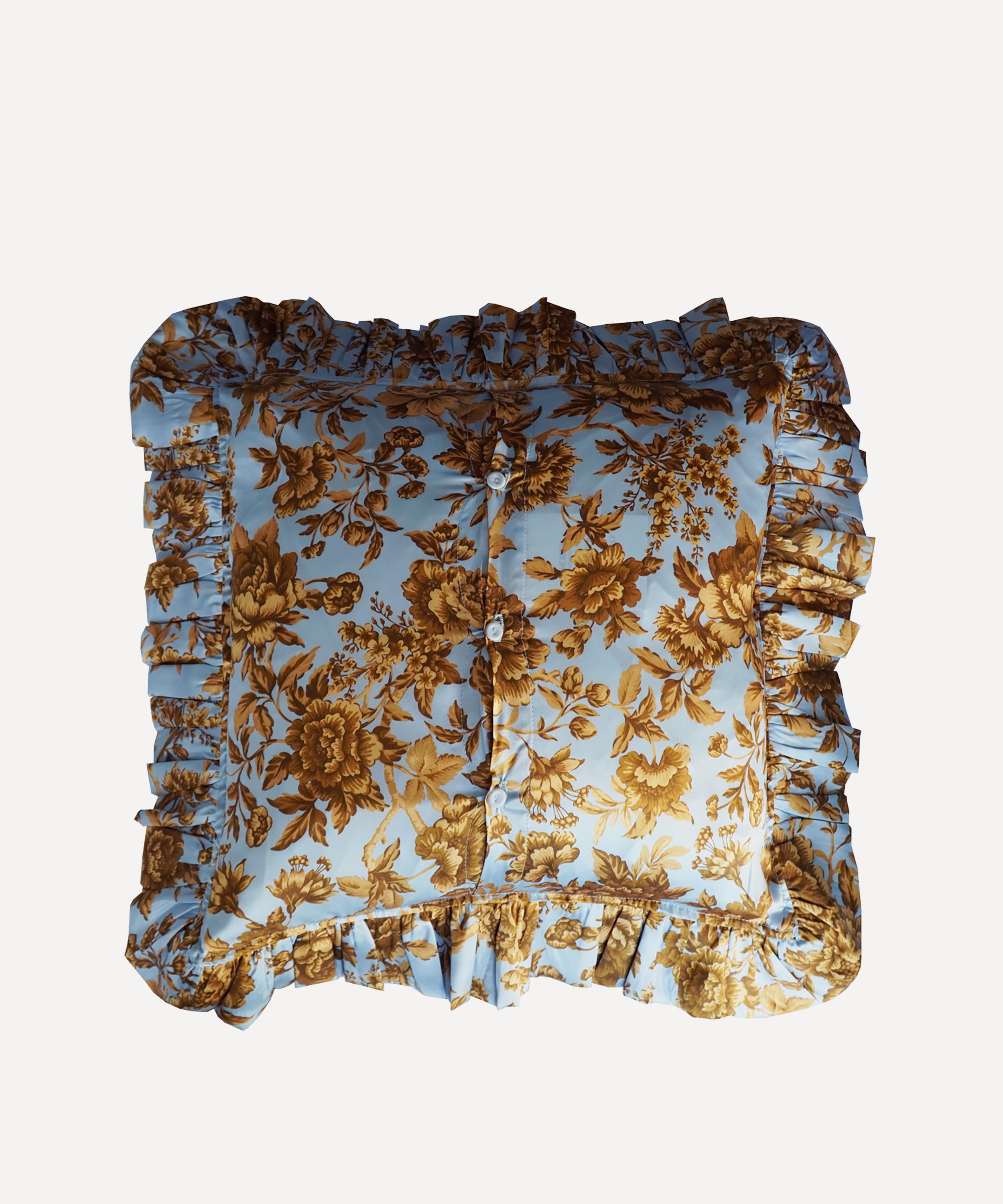 Coco & Wolf - Regency Trail Silk Square Ruffle Cushion image number 3