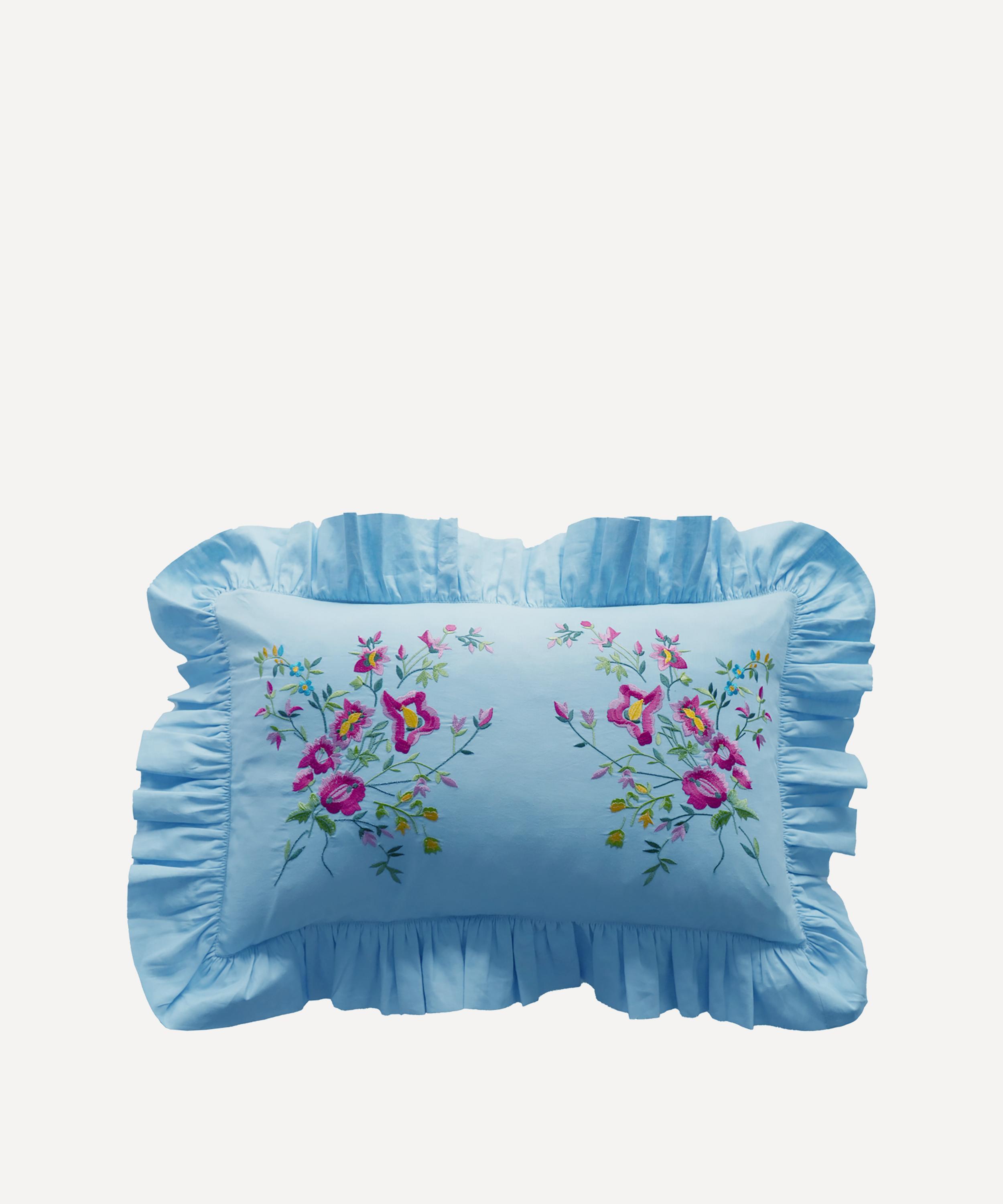 Coco & Wolf - Garden Blooms Augusta Embroidered Oblong Cushion