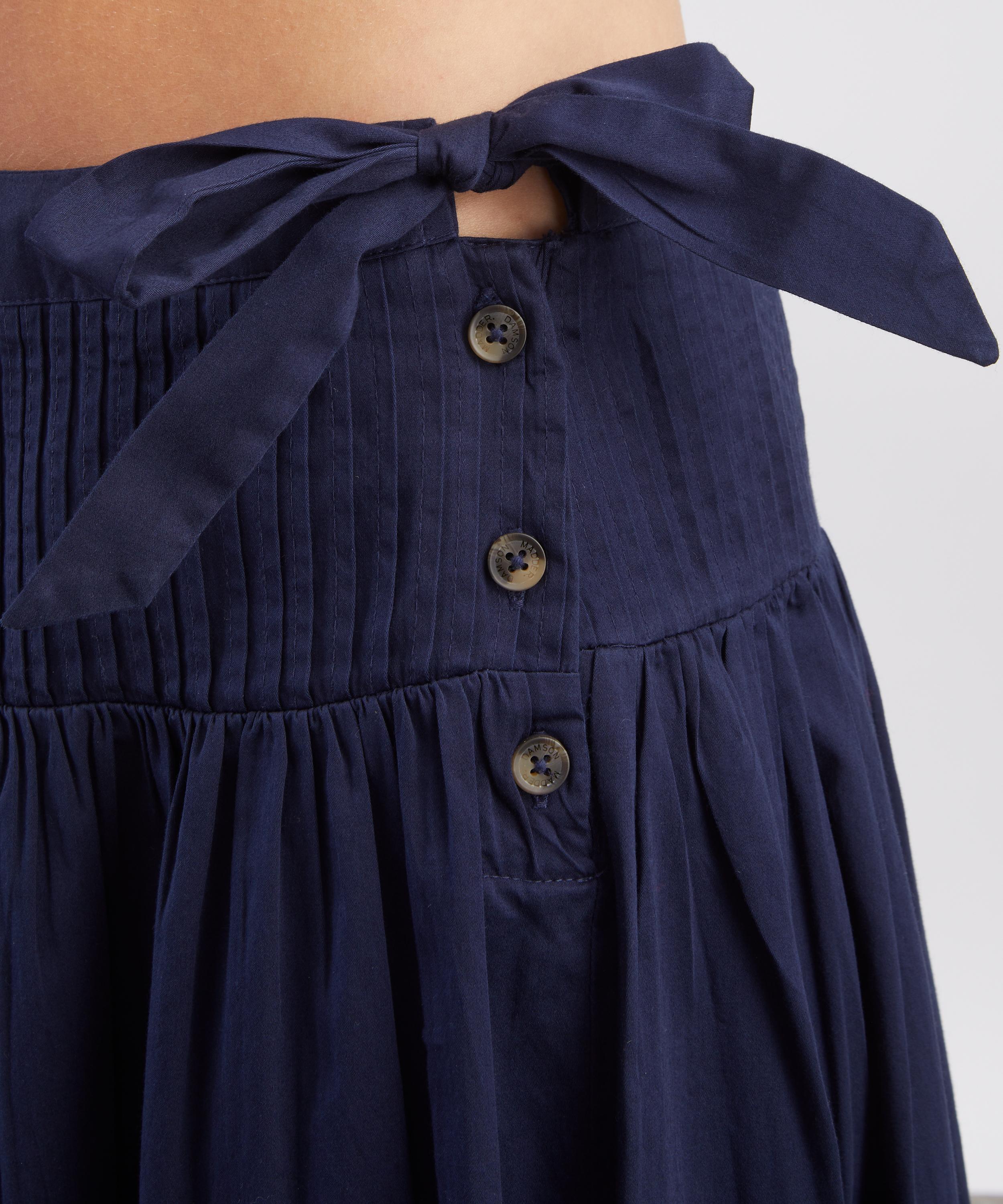 Damson Madder - Josie Navy Cotton Midi Skirt image number 4