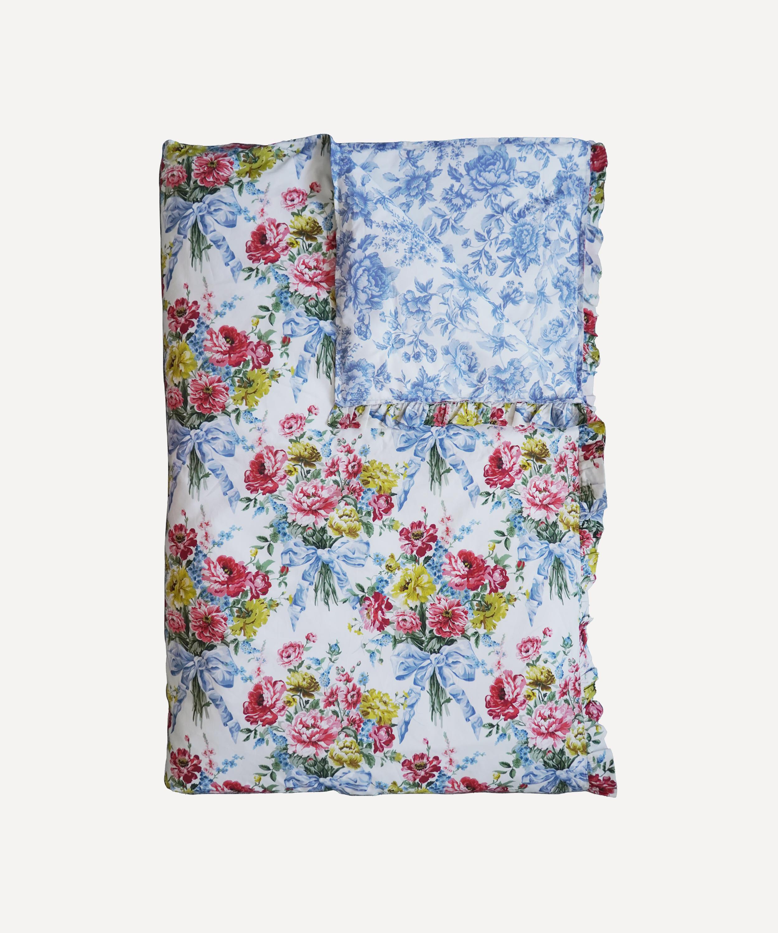 Coco & Wolf - Bow Bouquet Regency Trail Ardington Cotton Sateen Reversible Ruffle Single Heirloom Quilt