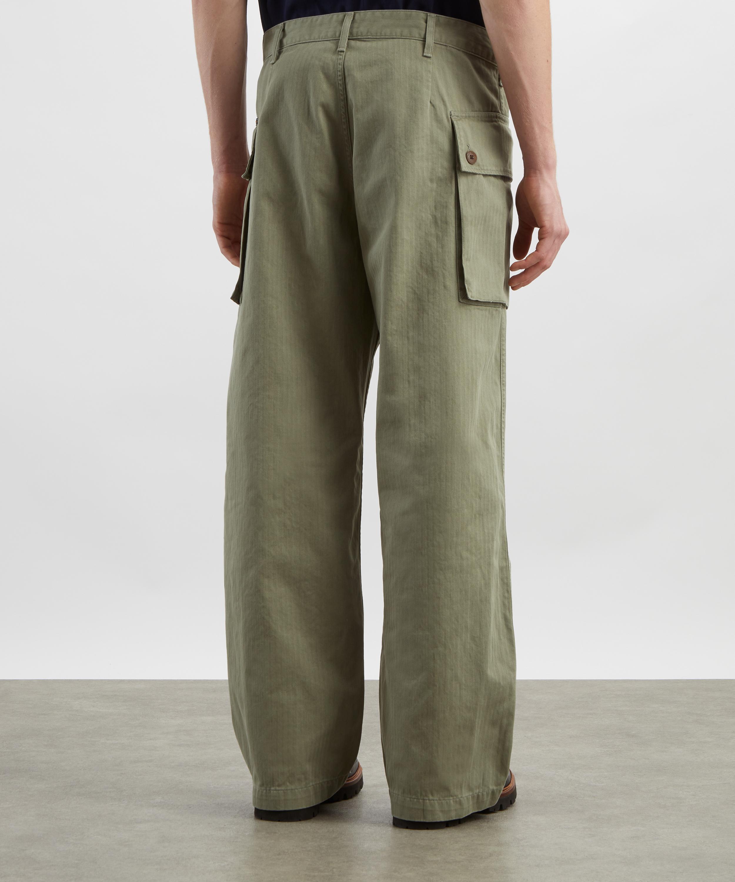 Nudie Jeans - Loud Larry Pale Green Cargo Trousers image number 3