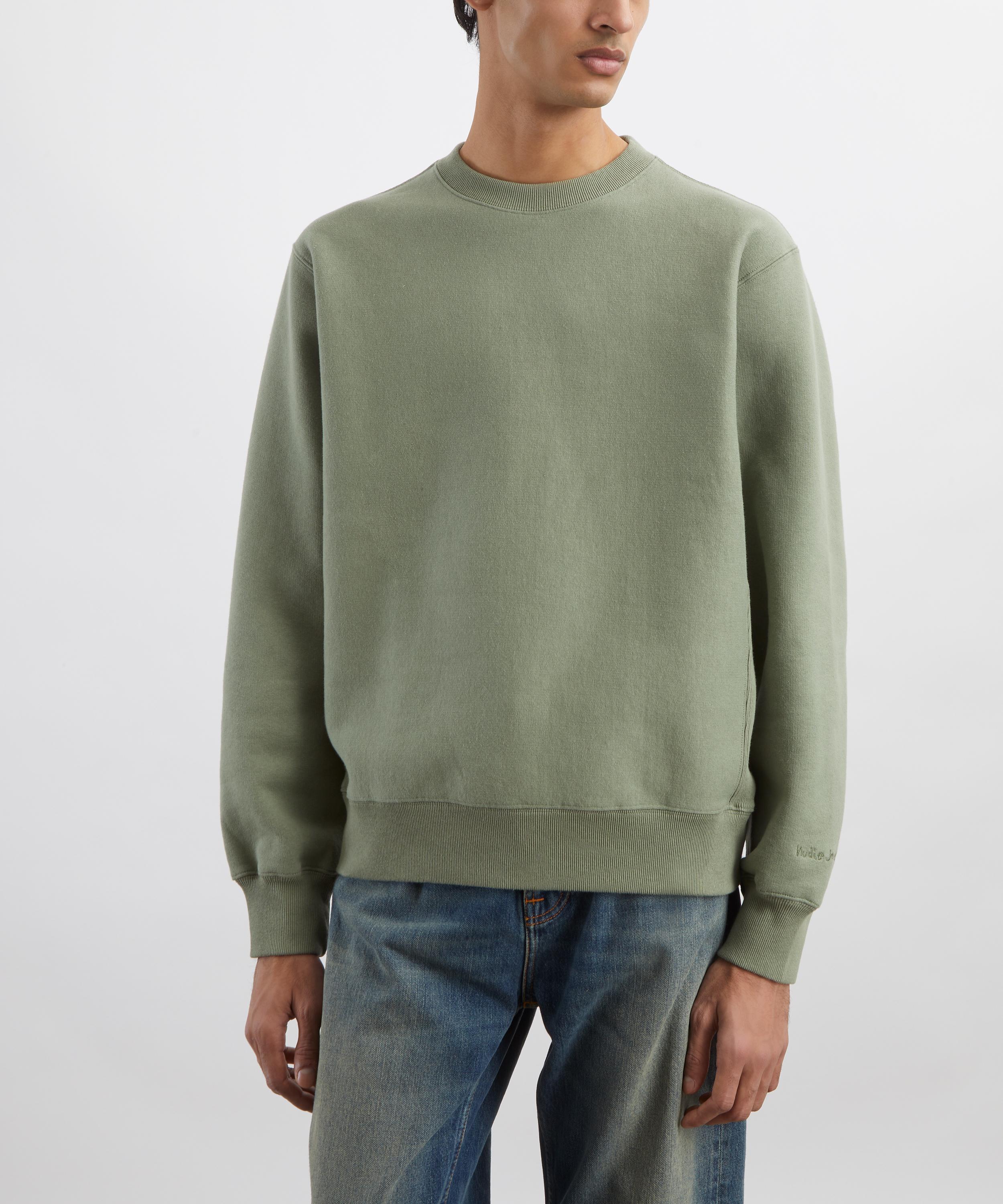 Nudie Jeans - Hasse Green Sweatshirt image number 2