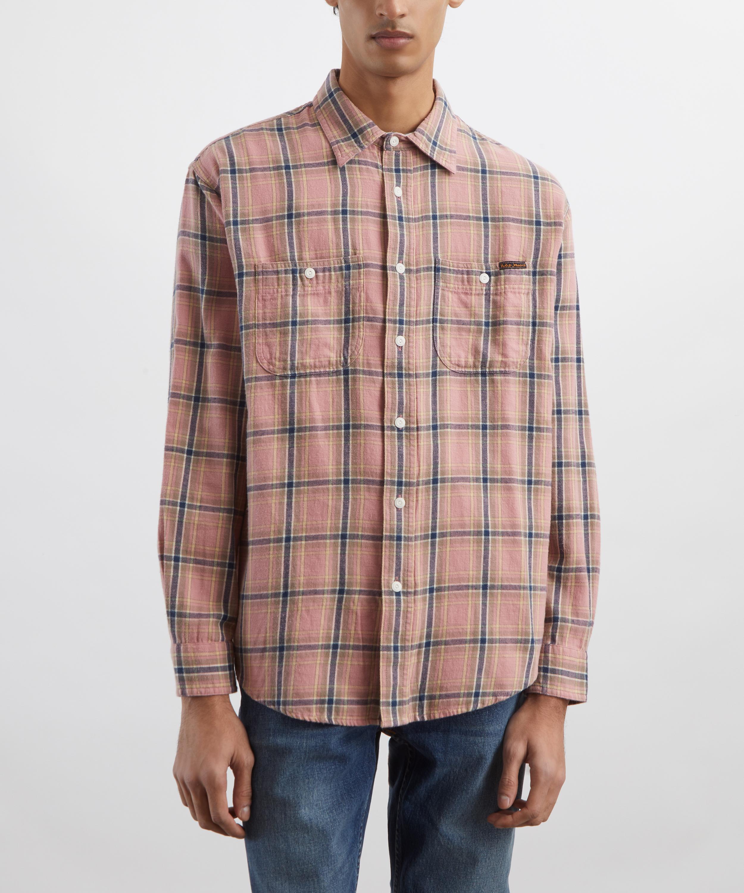 Nudie Jeans - Julian Checked Pink Shirt image number 2