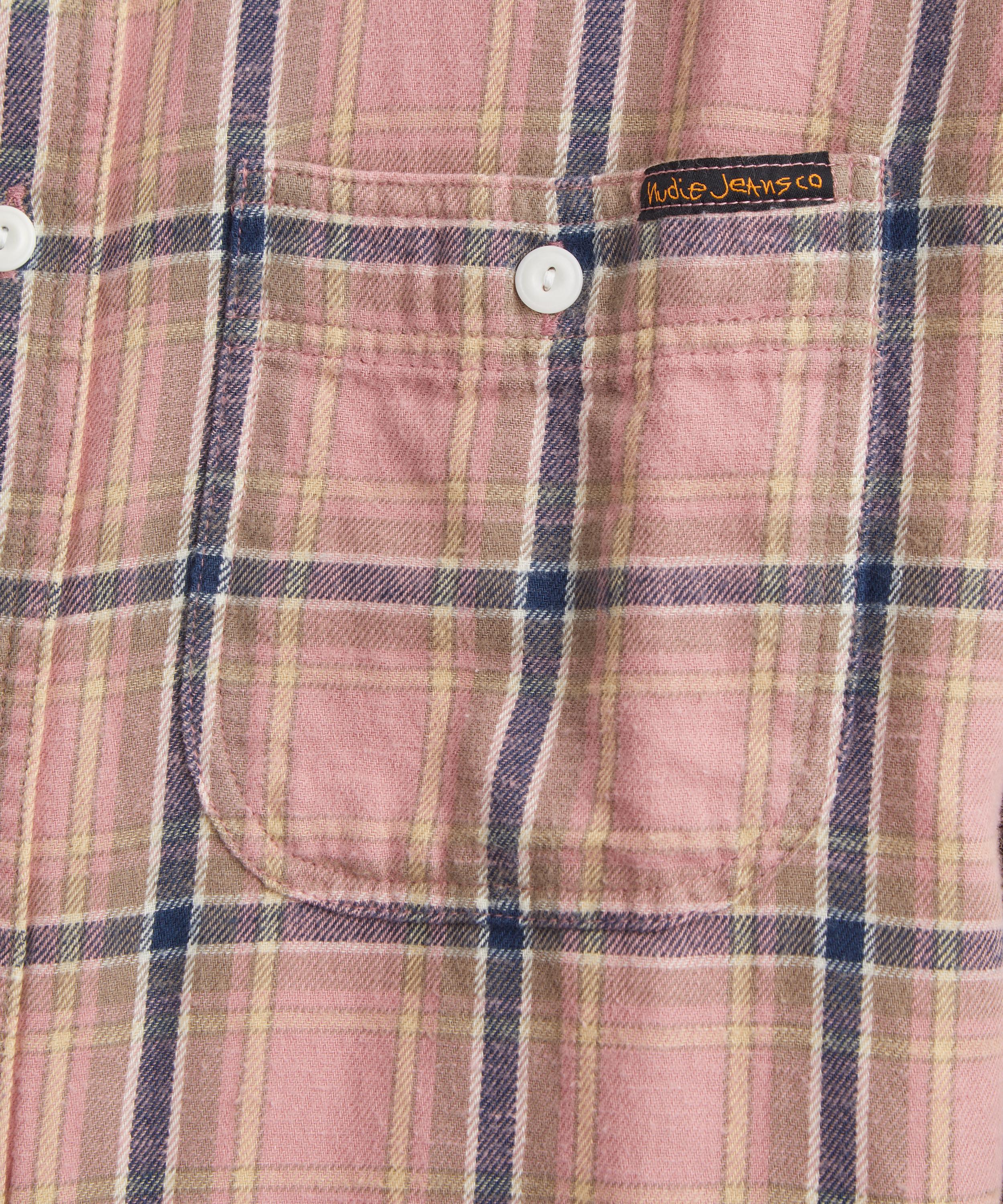 Nudie Jeans - Julian Checked Pink Shirt image number 4