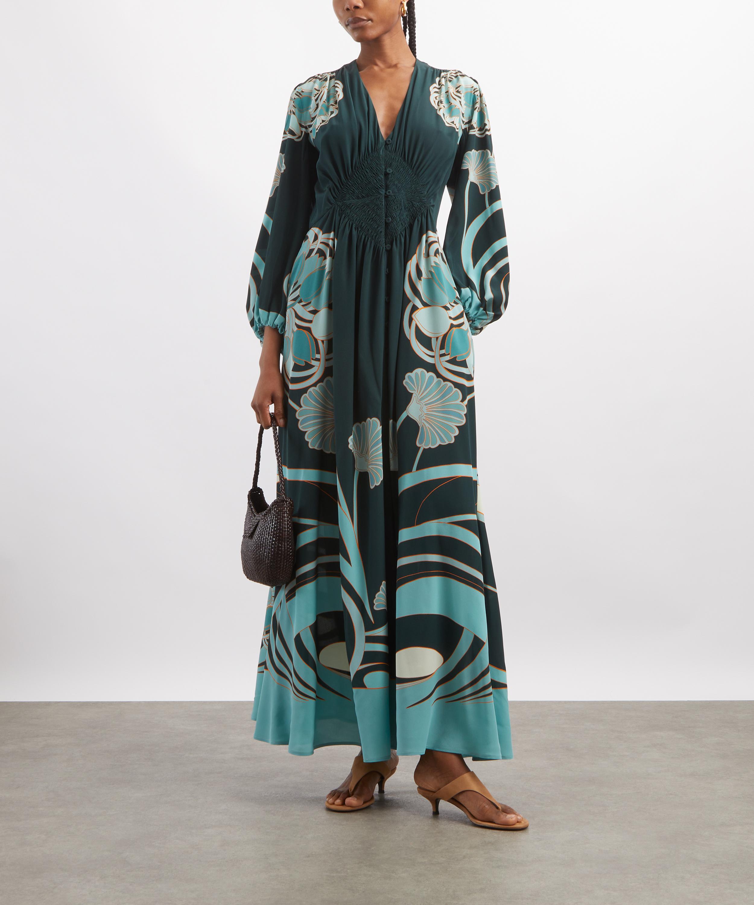 La DoubleJ - Camerino Blooming Tulip Plac&eacute;e Green Dress image number 1