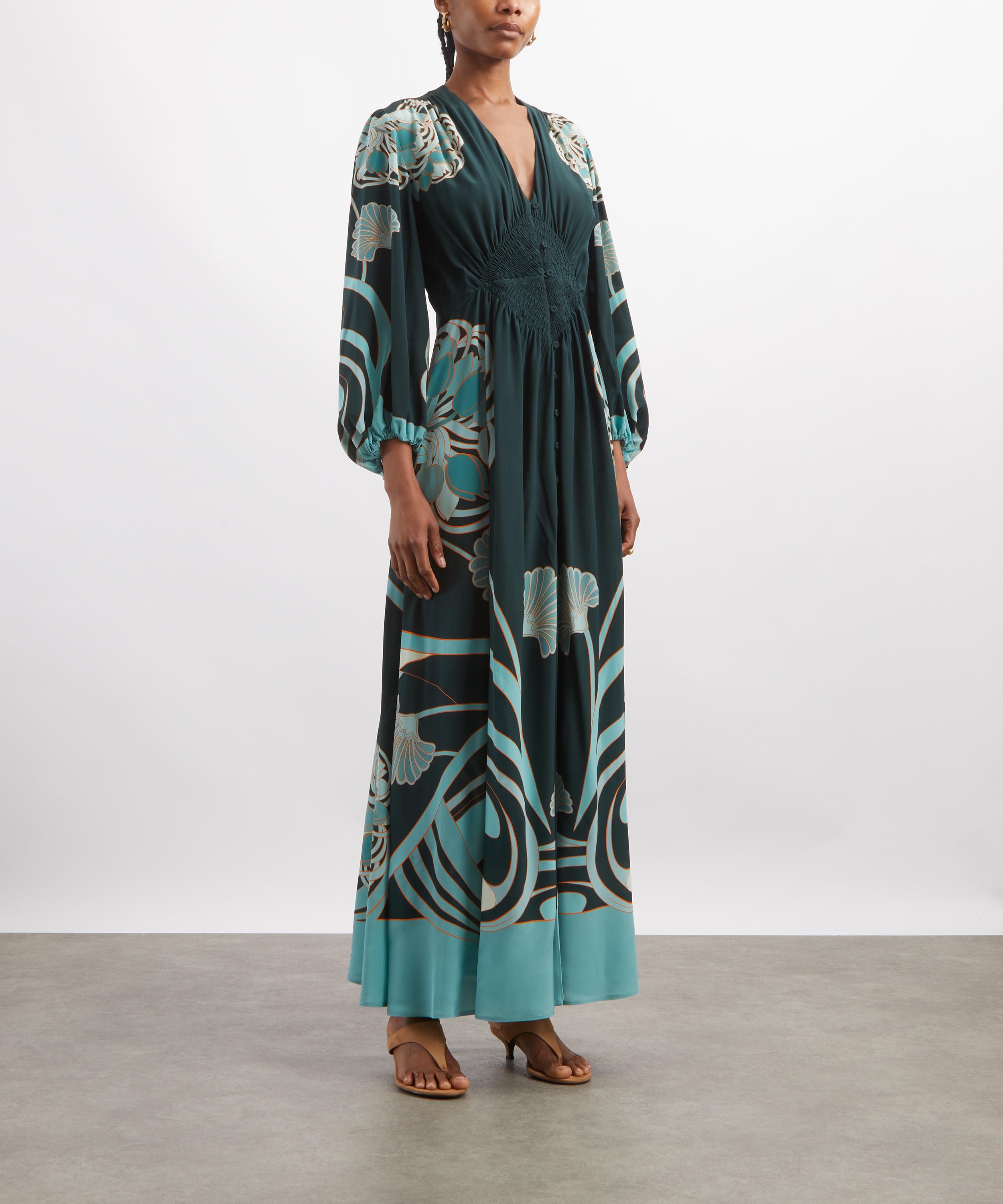 La DoubleJ - Camerino Blooming Tulip Plac&eacute;e Green Dress image number 2