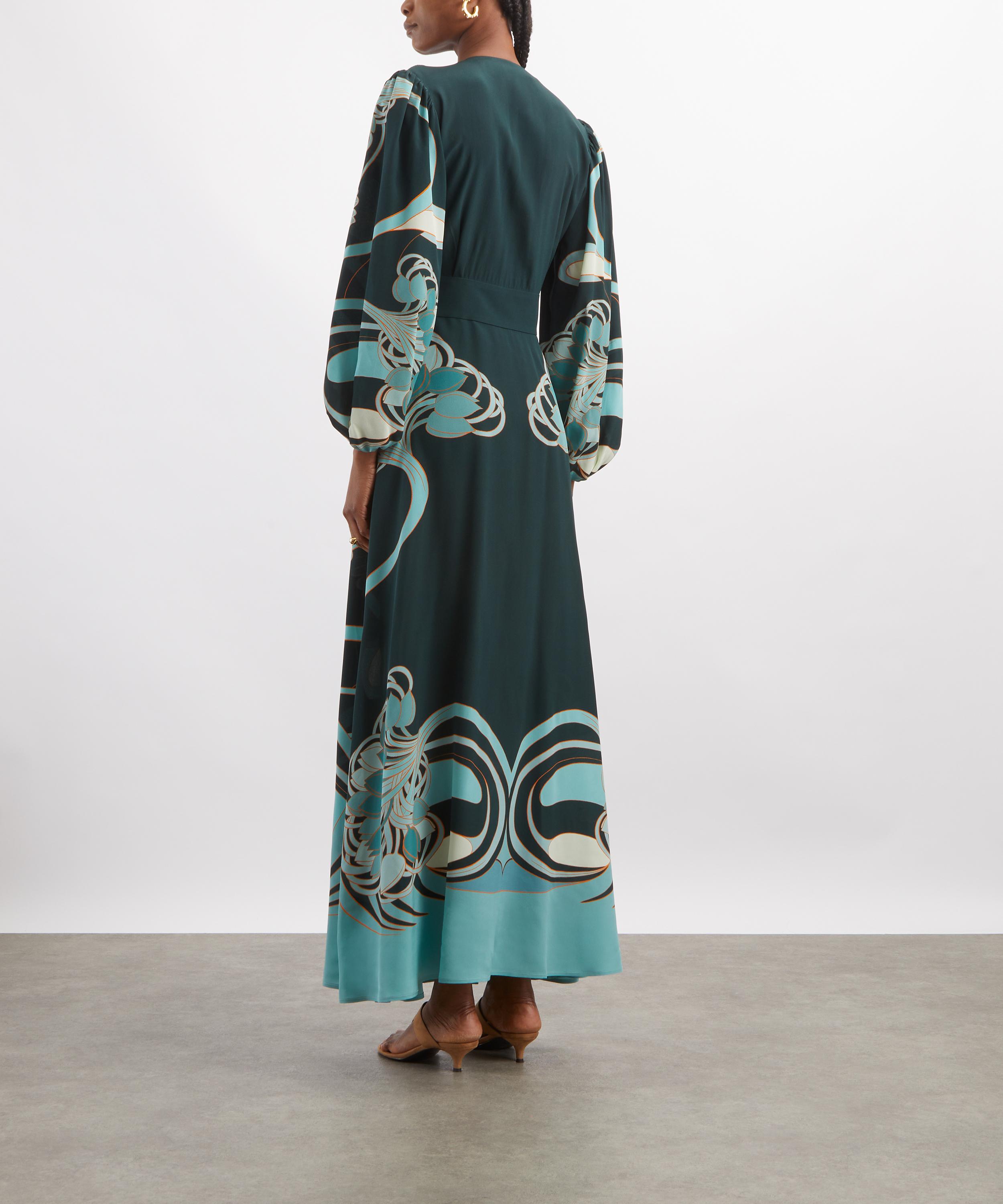 La DoubleJ - Camerino Blooming Tulip Plac&eacute;e Green Dress image number 3
