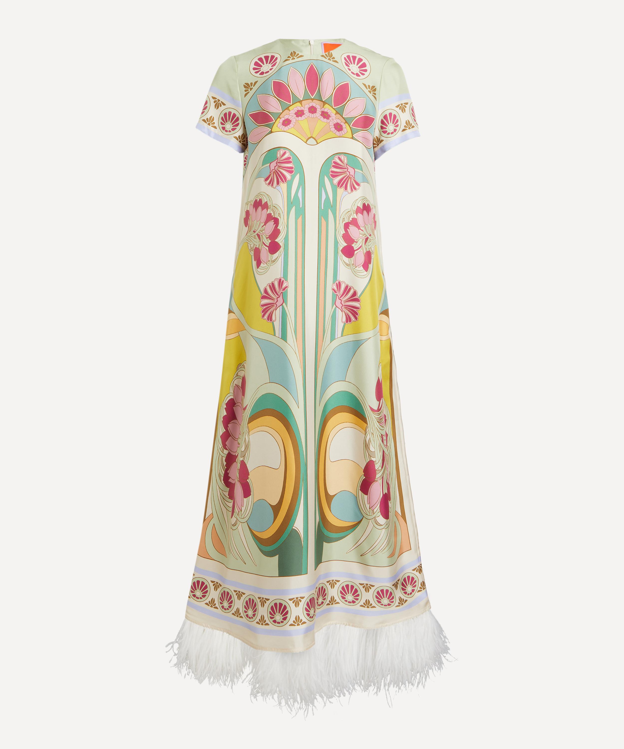 La DoubleJ - Maria Plac&eacute;e Feathered Swing Dress