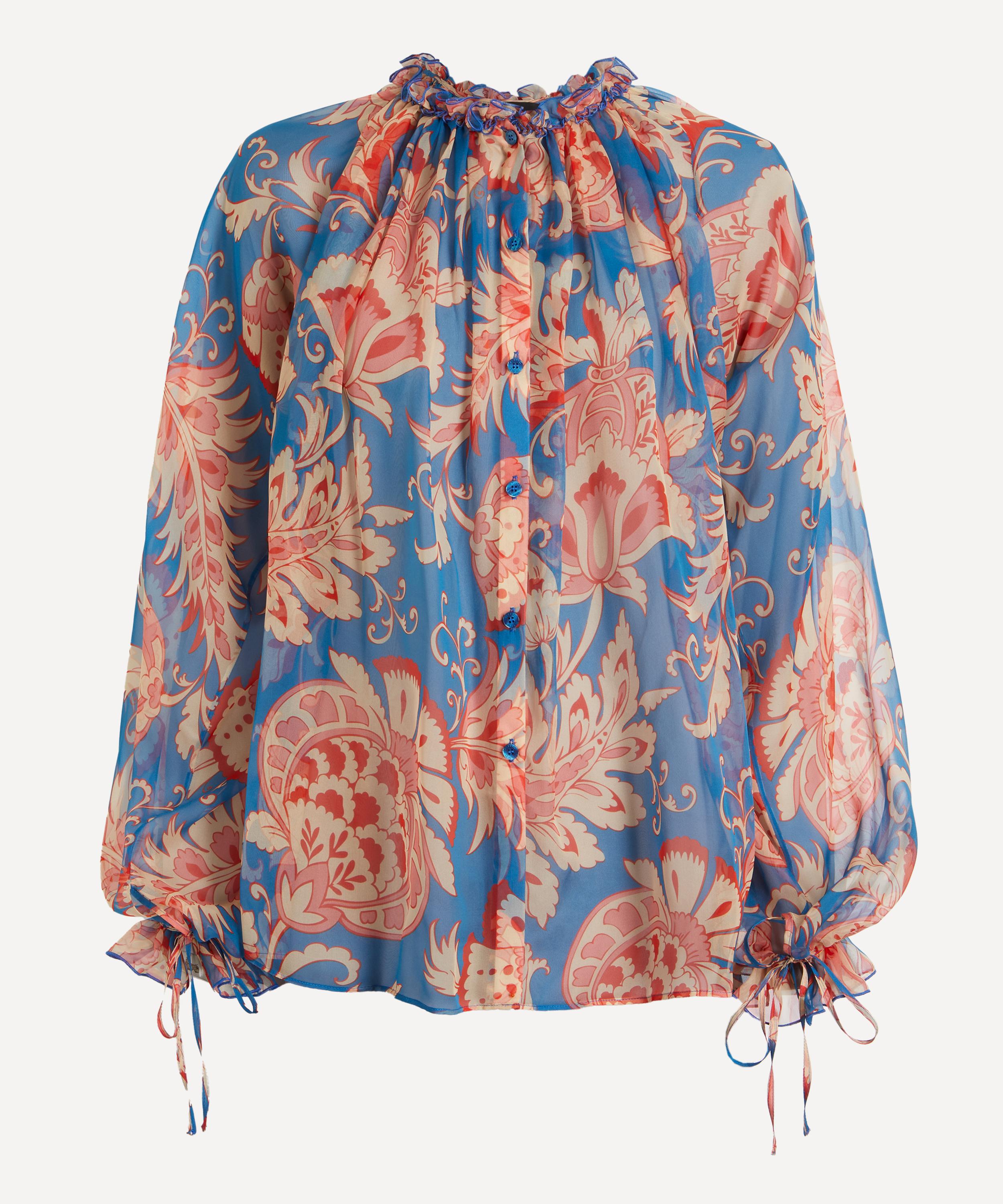 Etro - Floral Ruffled Silk Shirt