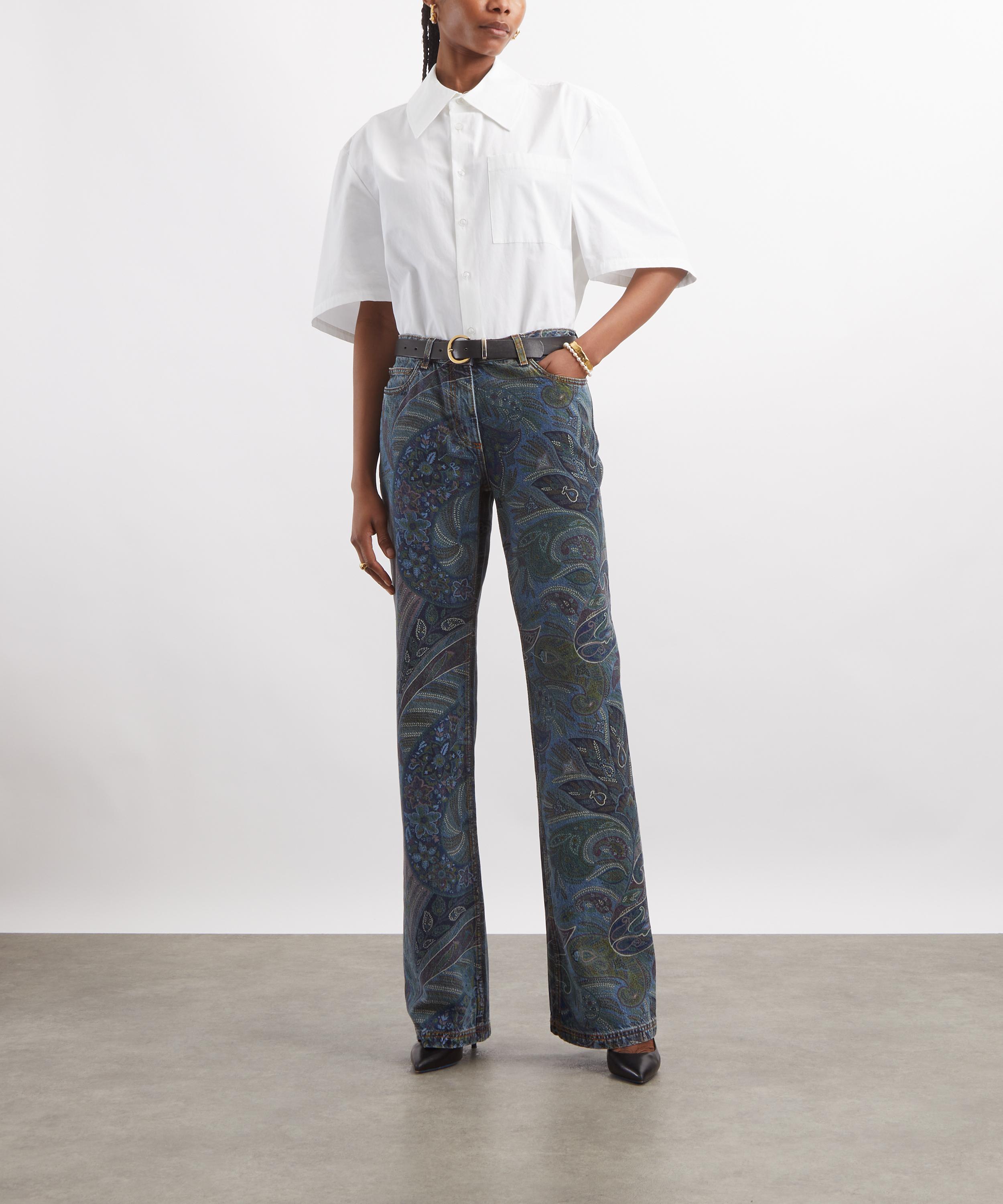 Etro - Flared Leafy Paisley Jeans image number 1