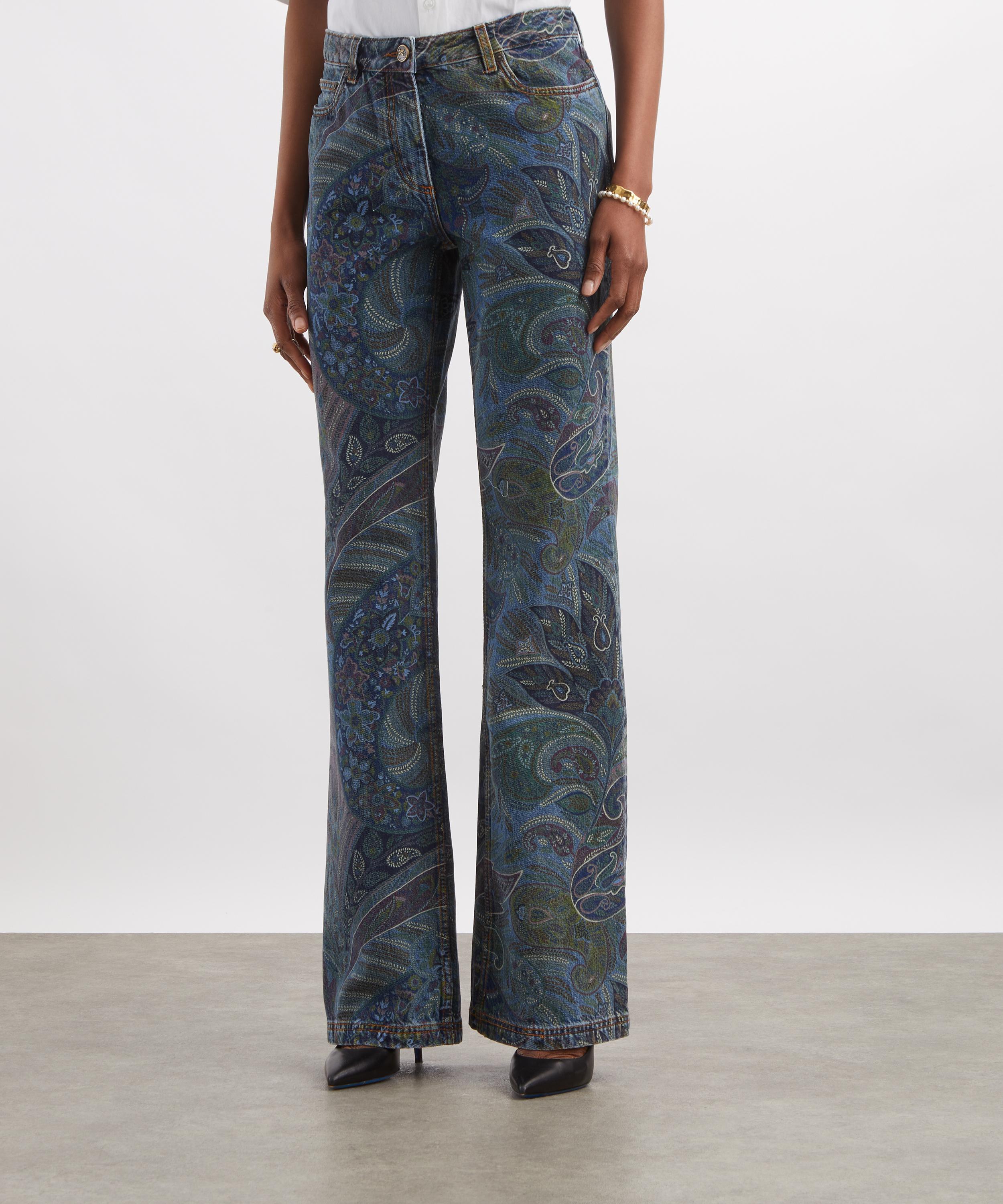 Etro - Flared Leafy Paisley Jeans image number 2