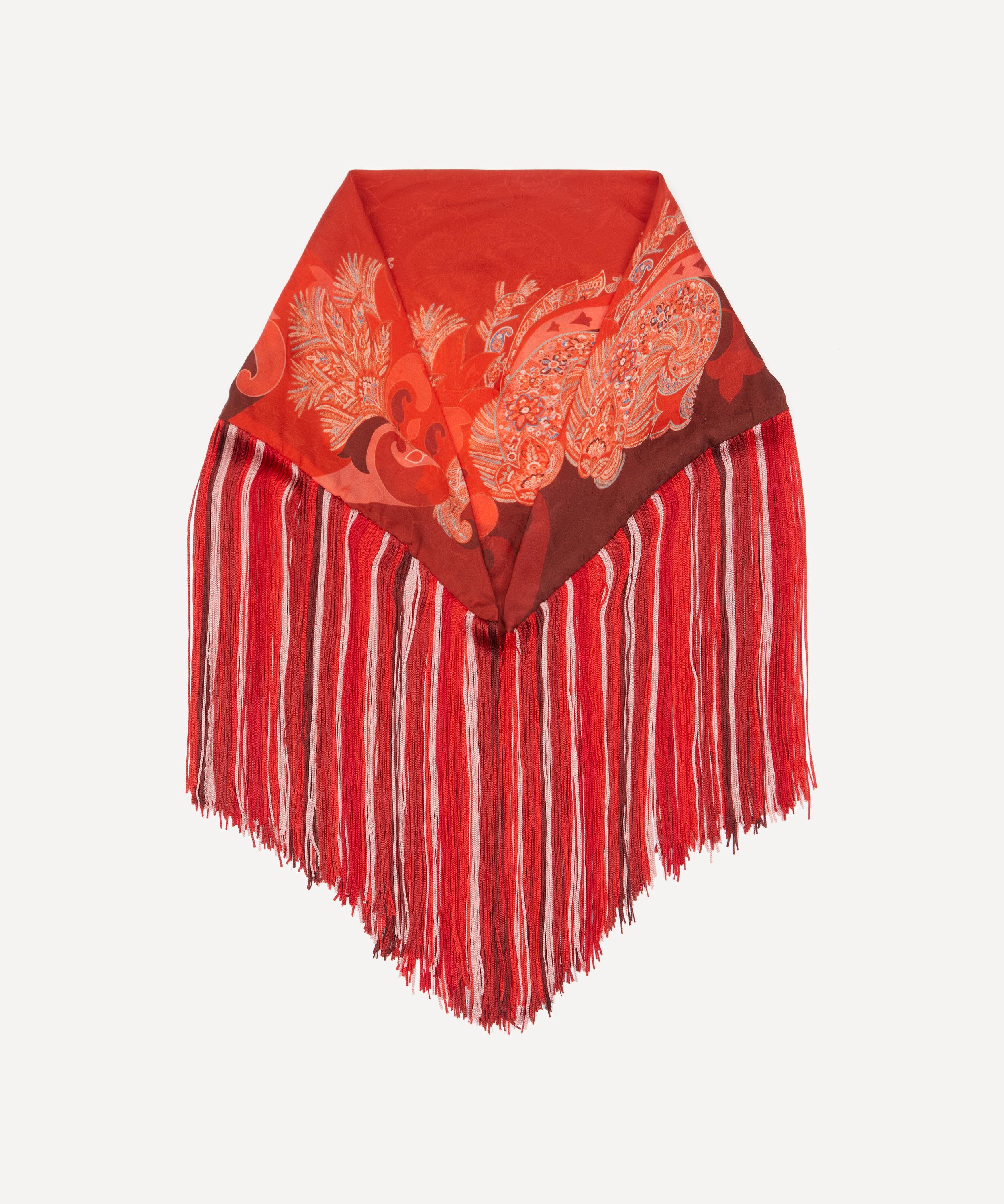 Etro - Printed Fringe Foulard Scarf