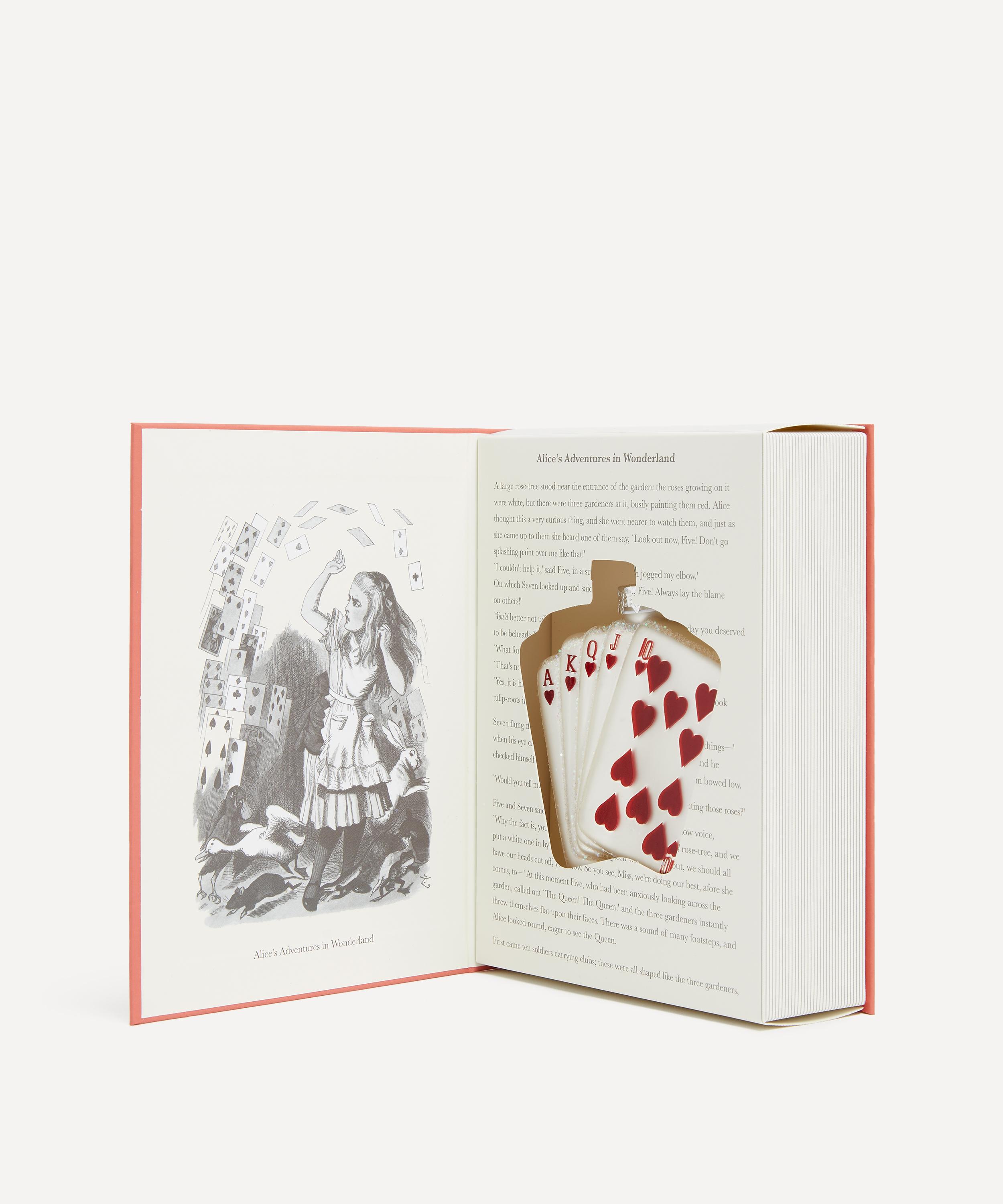 Christmas - Alice&rsquo;s Adventures Hearts Playing Cards Glass Ornament image number 3