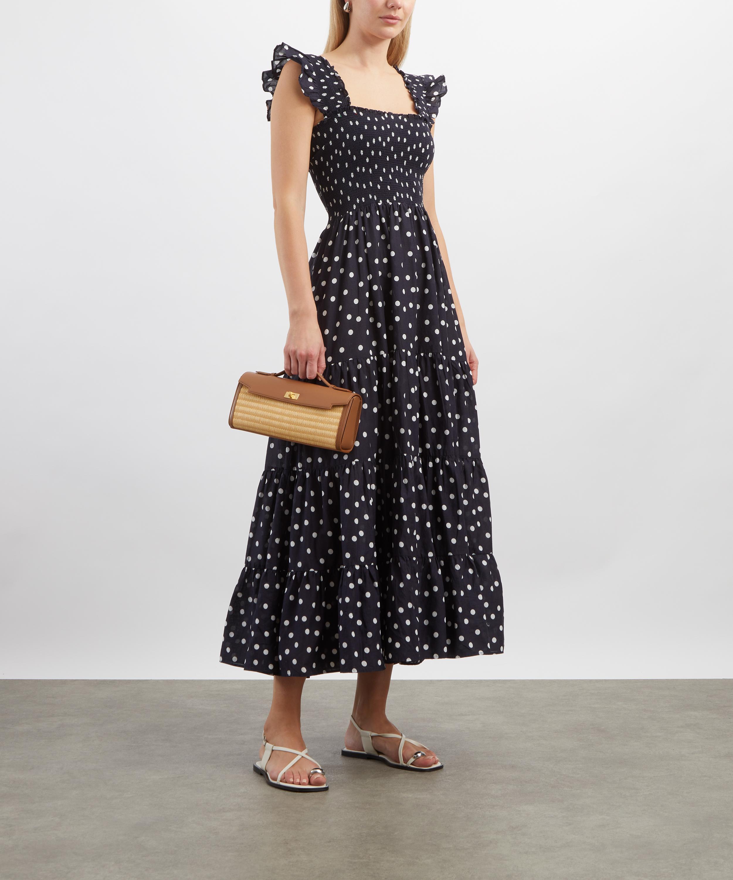 RIXO - Kendall Bohemia Spot Deep Navy Cotton Midi Dress image number 1
