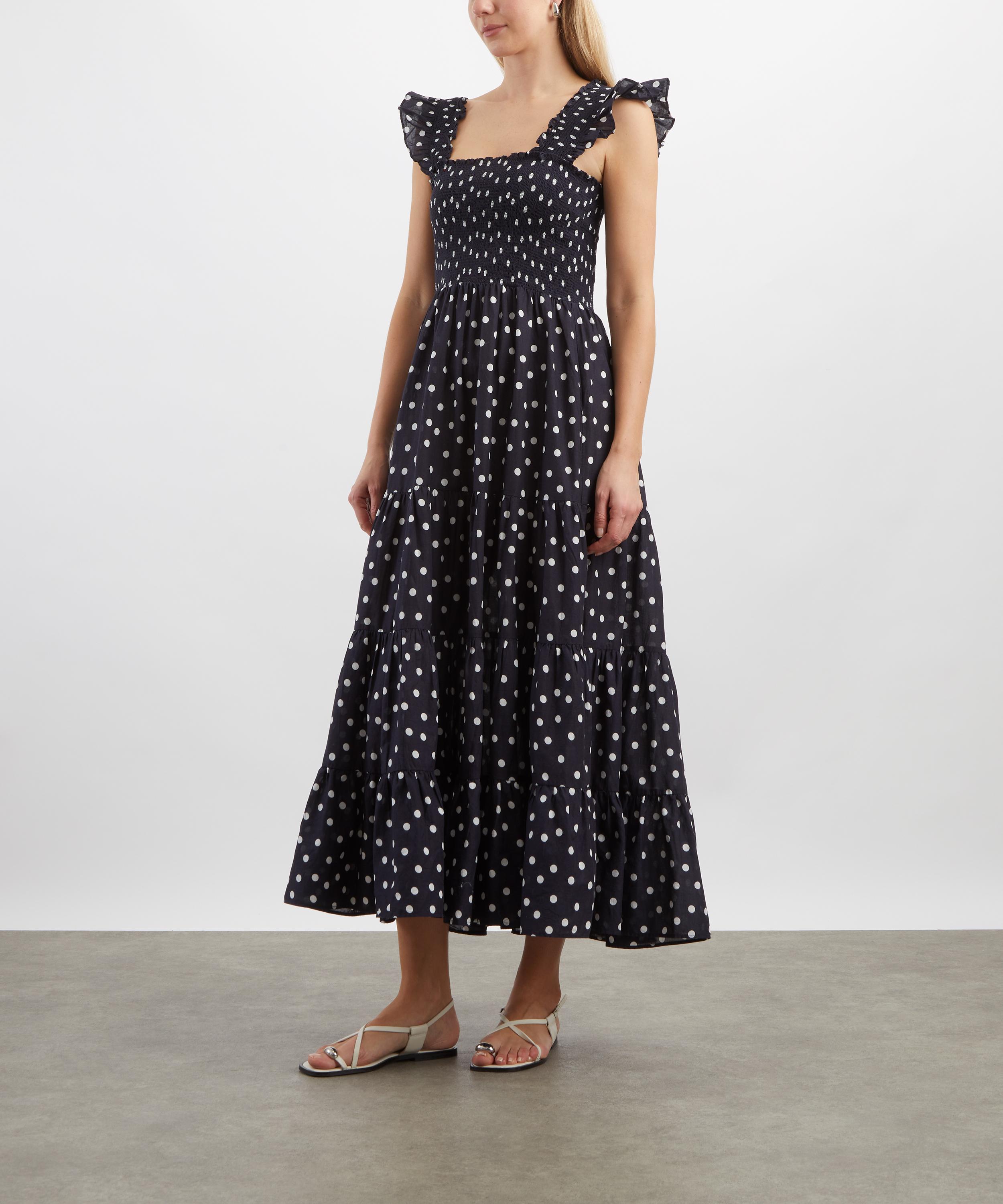 RIXO - Kendall Bohemia Spot Deep Navy Cotton Midi Dress image number 2