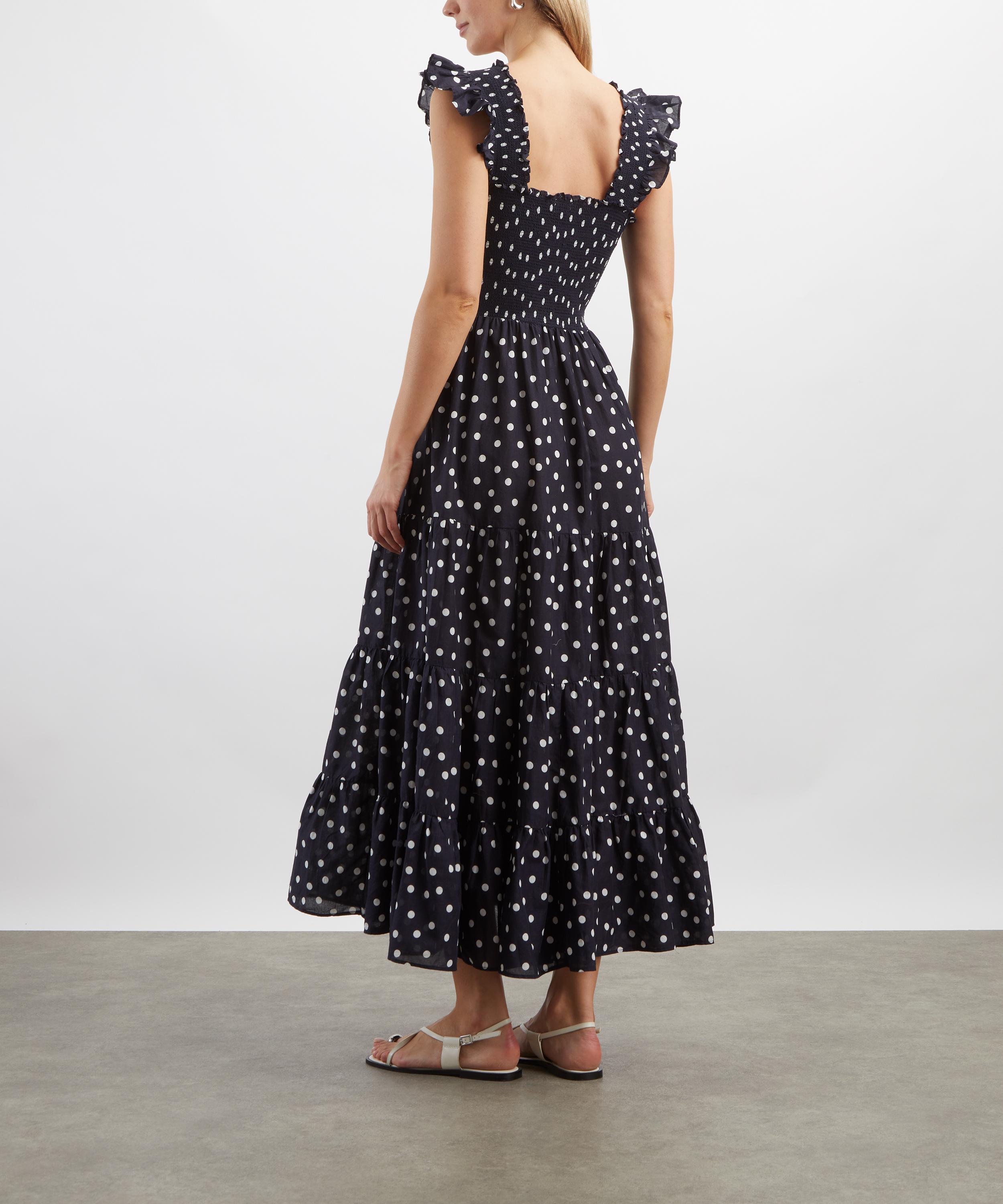 RIXO - Kendall Bohemia Spot Deep Navy Cotton Midi Dress image number 3