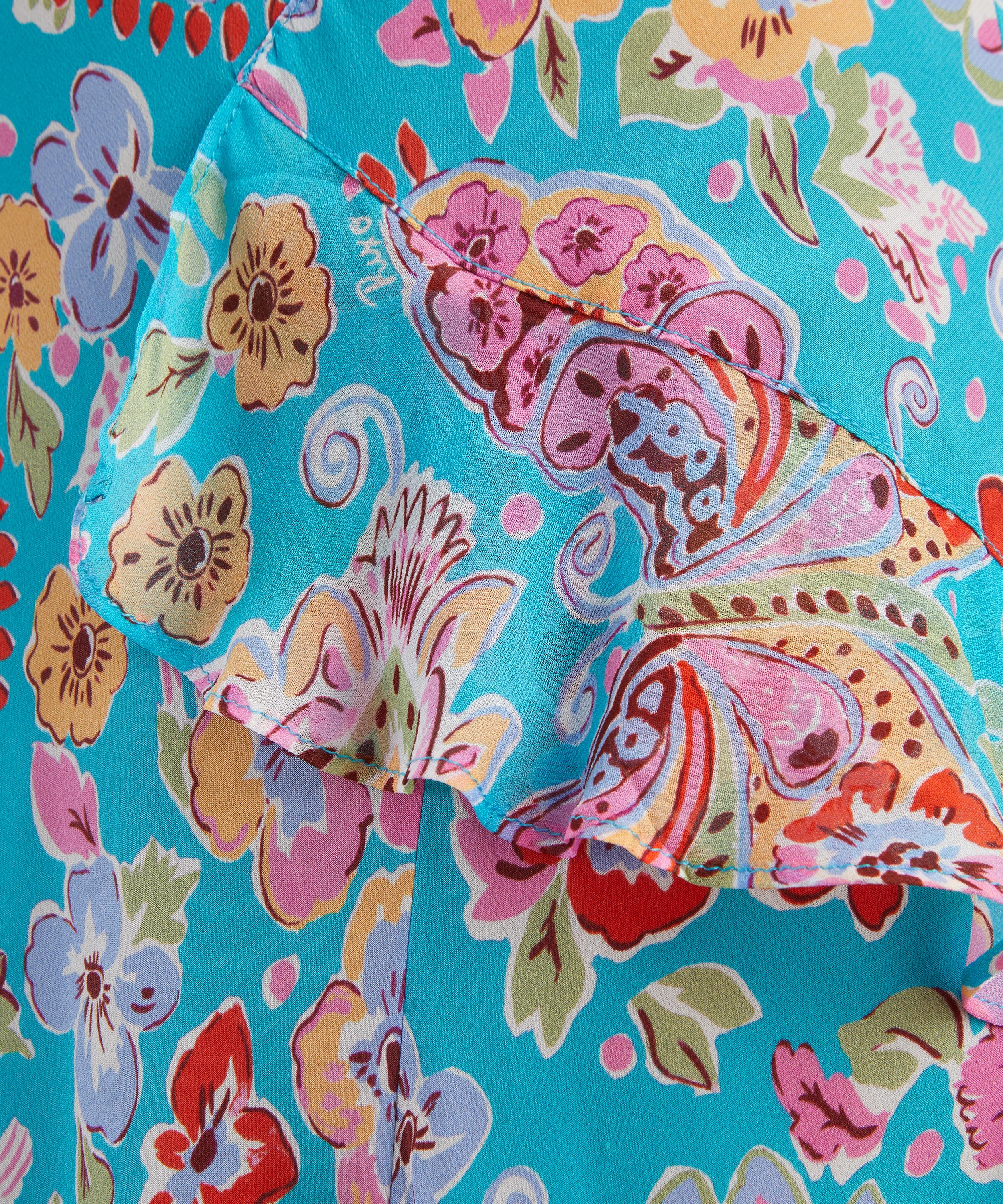 RIXO - Evie Silk Cr&ecirc;pe de Chine Midi Dress image number 4