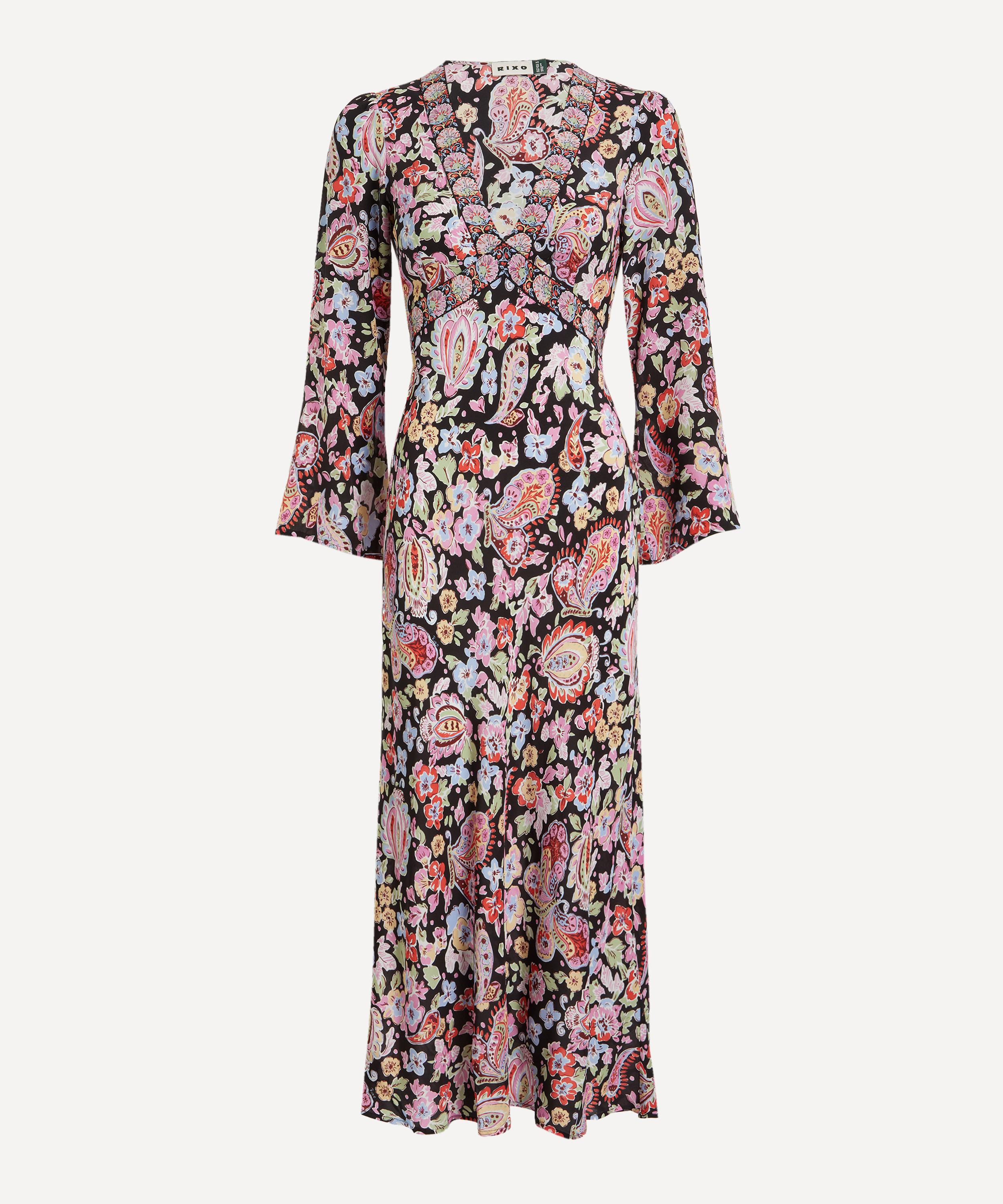 RIXO - Tania Silk Midi Dress