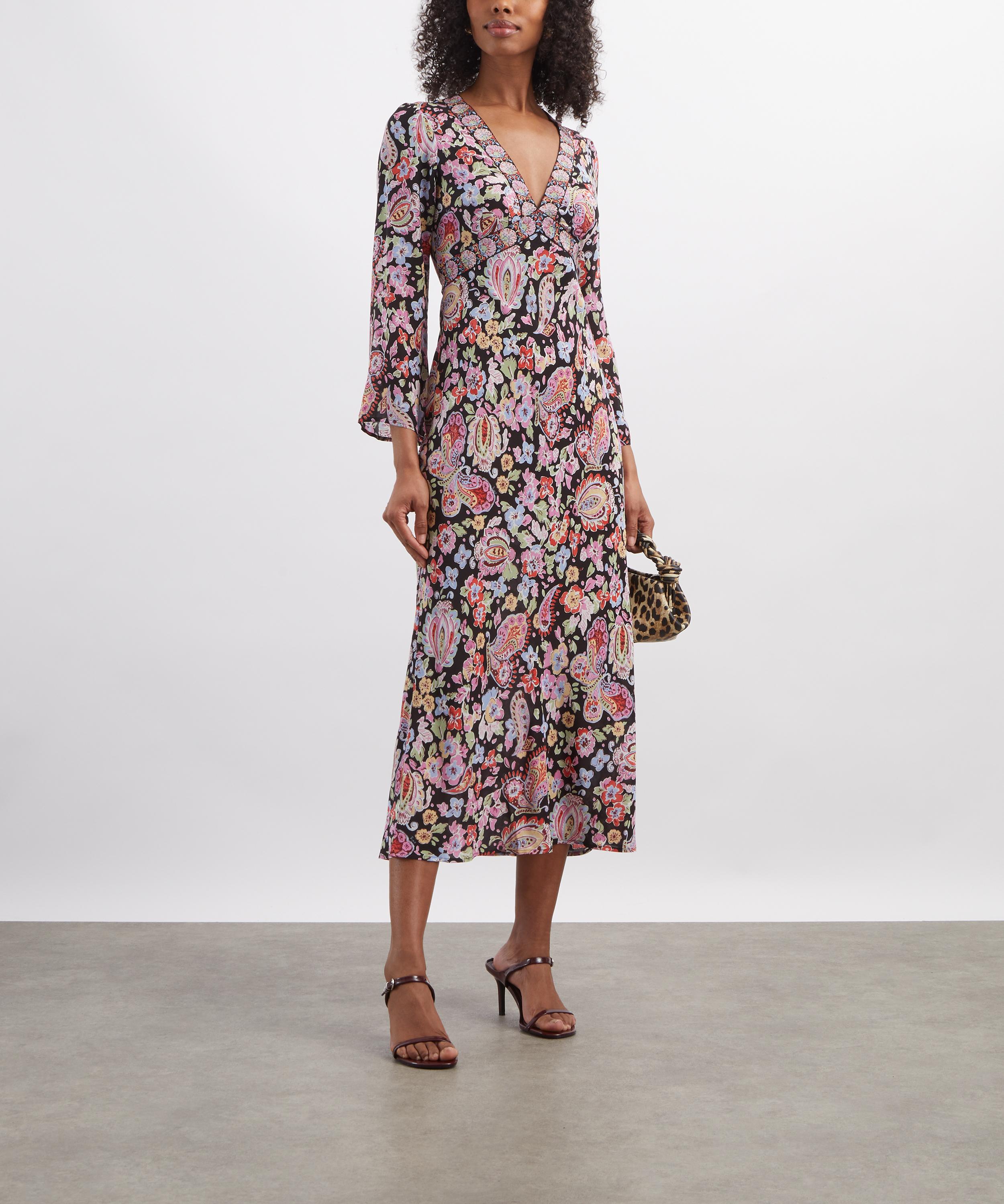 RIXO - Tania Silk Midi Dress image number 1