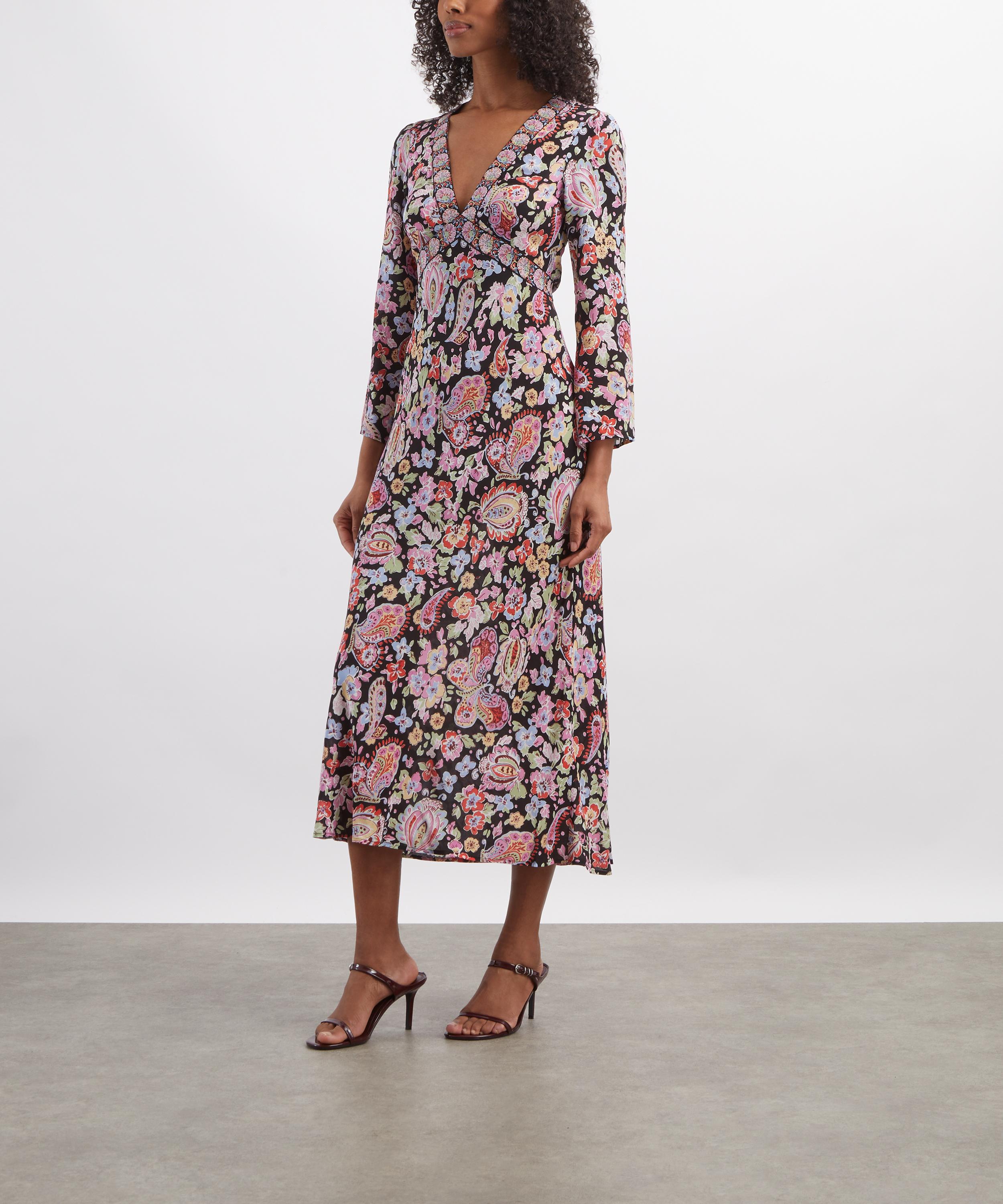 RIXO - Tania Silk Midi Dress image number 2