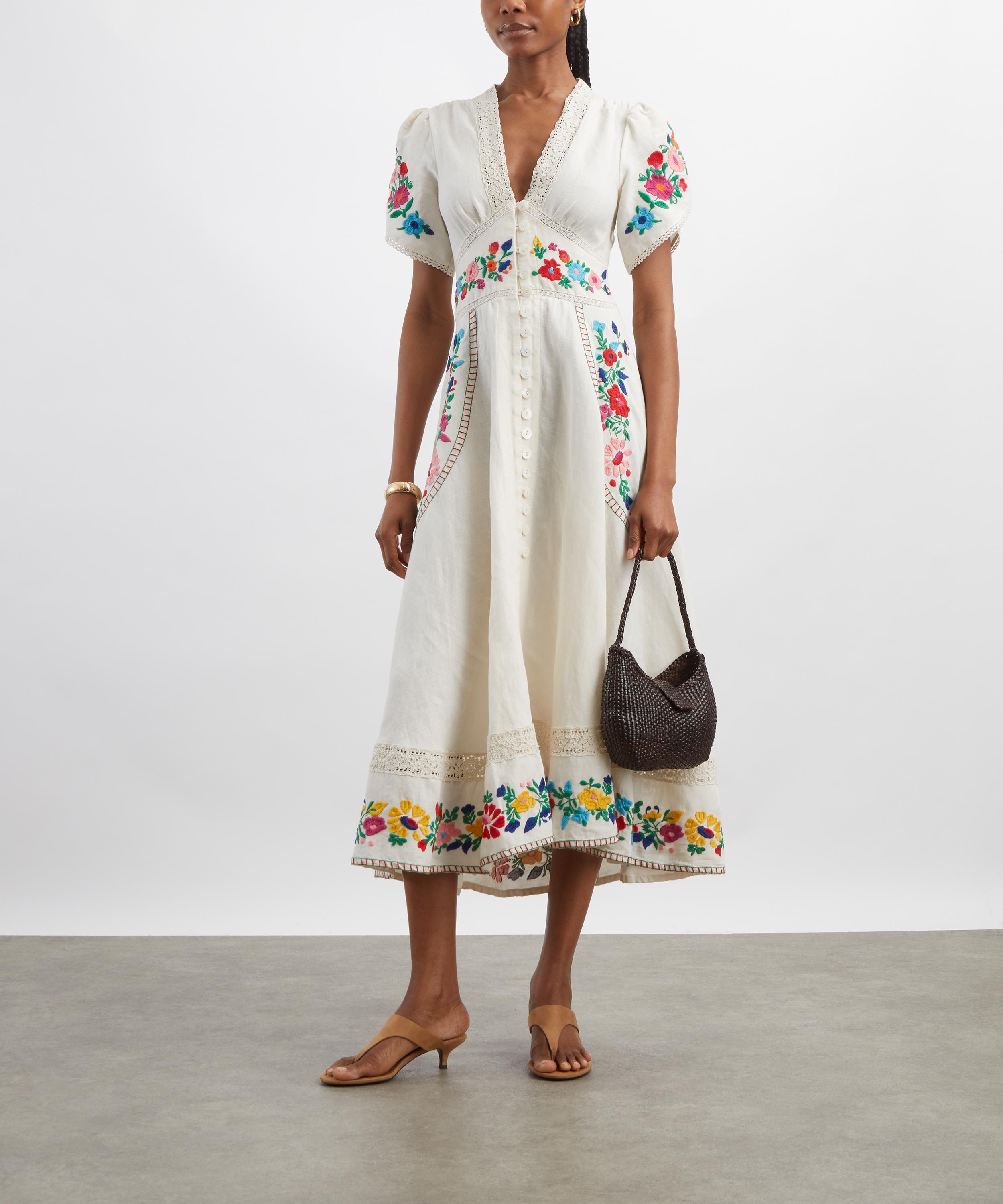 RIXO - Novara Embroidered Midi Dress image number 1