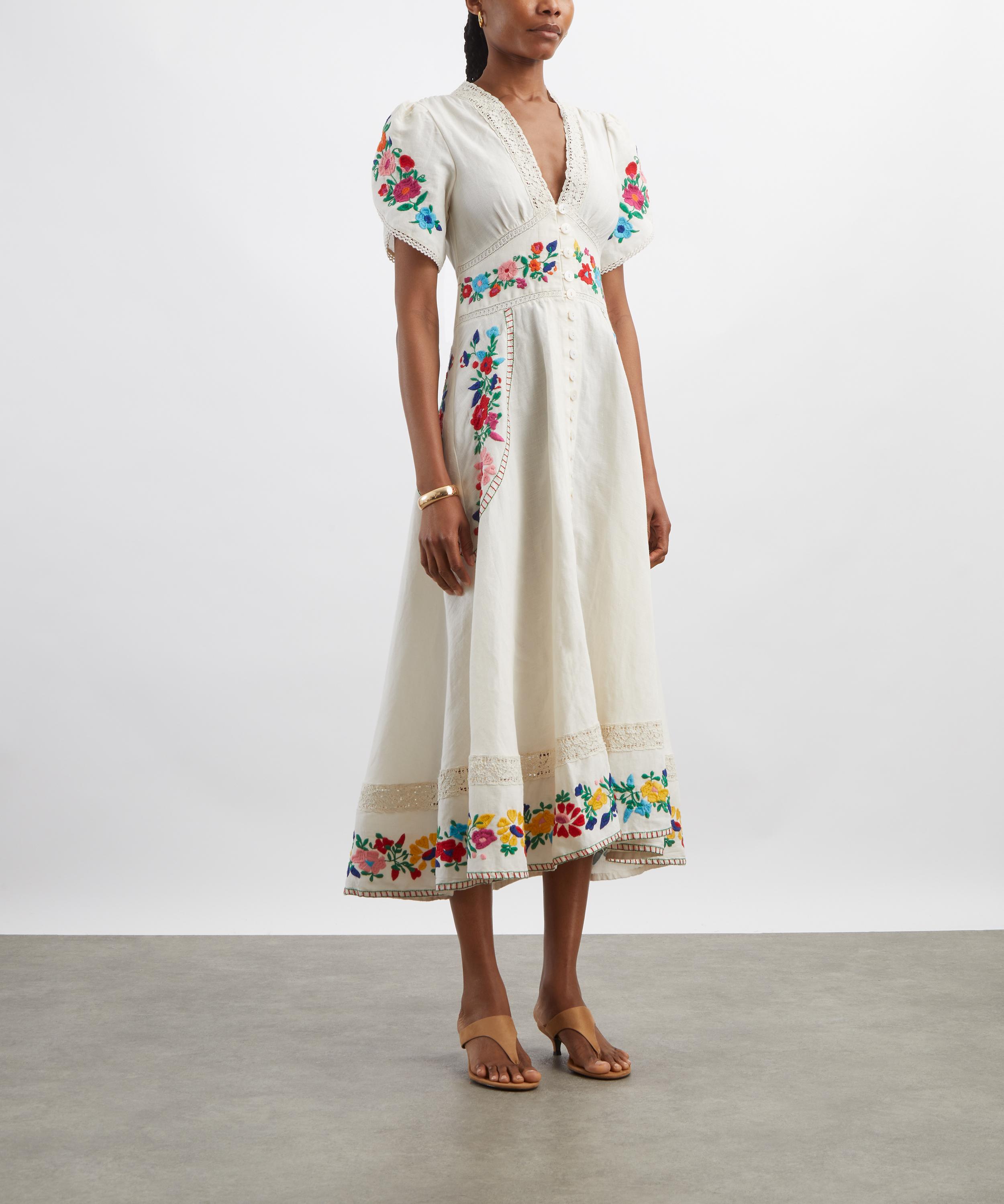 RIXO - Novara Embroidered Midi Dress image number 2