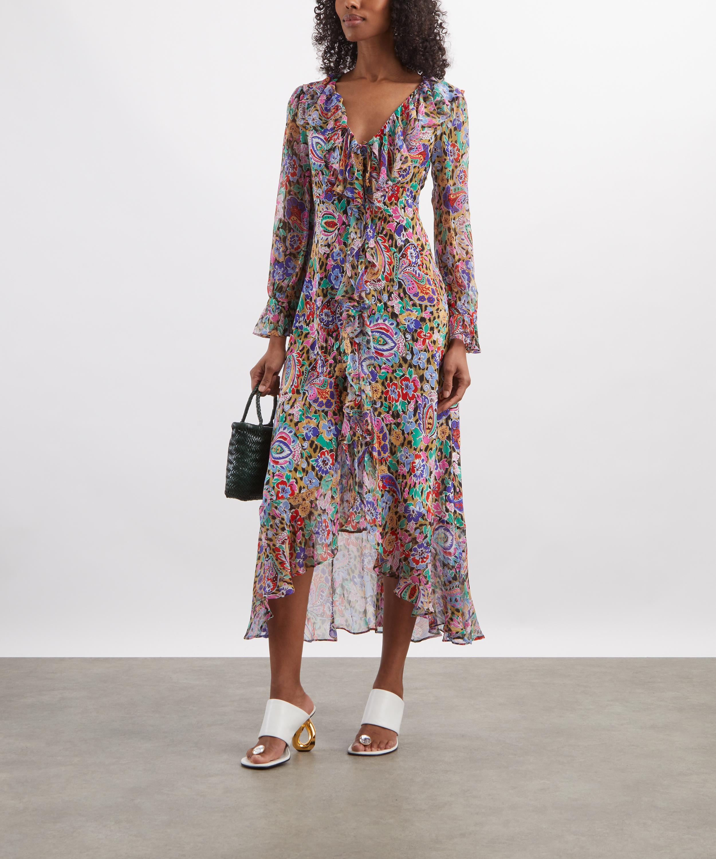 RIXO - Grayce Silk Midi Dress image number 1