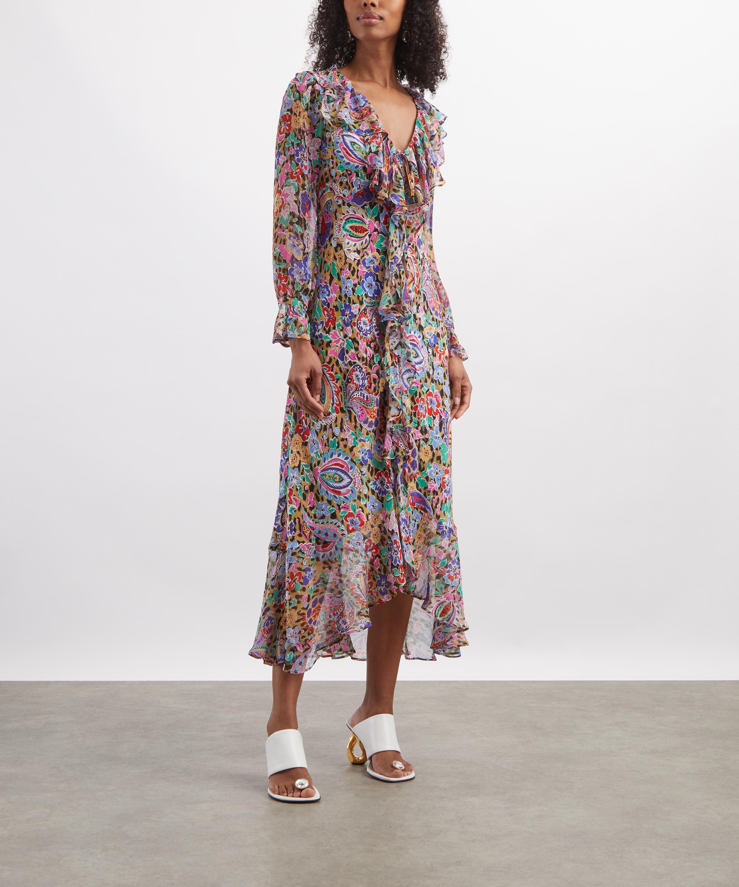 RIXO - Grayce Silk Midi Dress image number 2