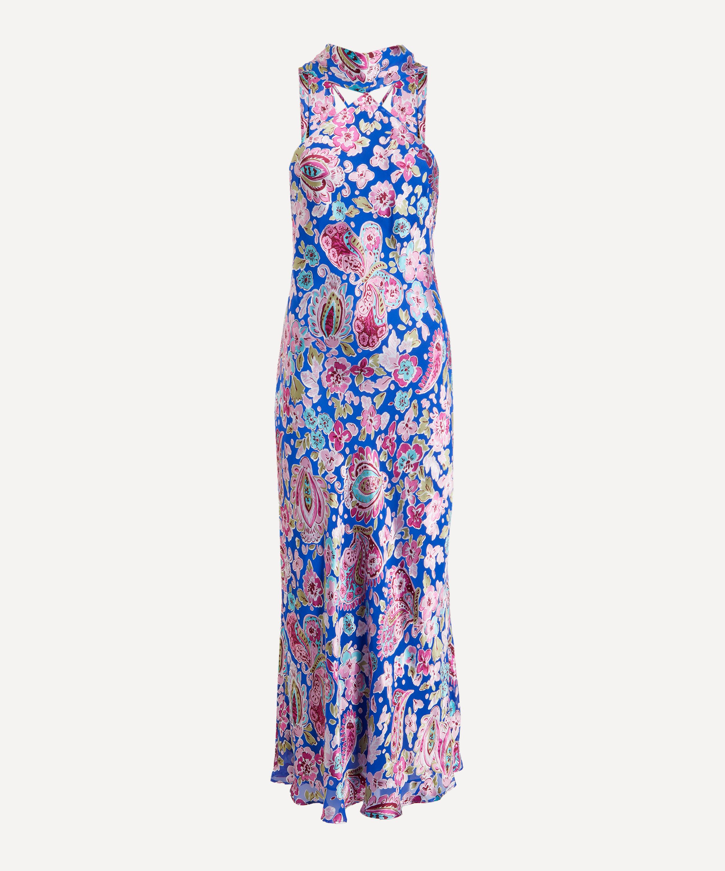 RIXO - Hayley Silk-Satin Devor&eacute; Midi Dress