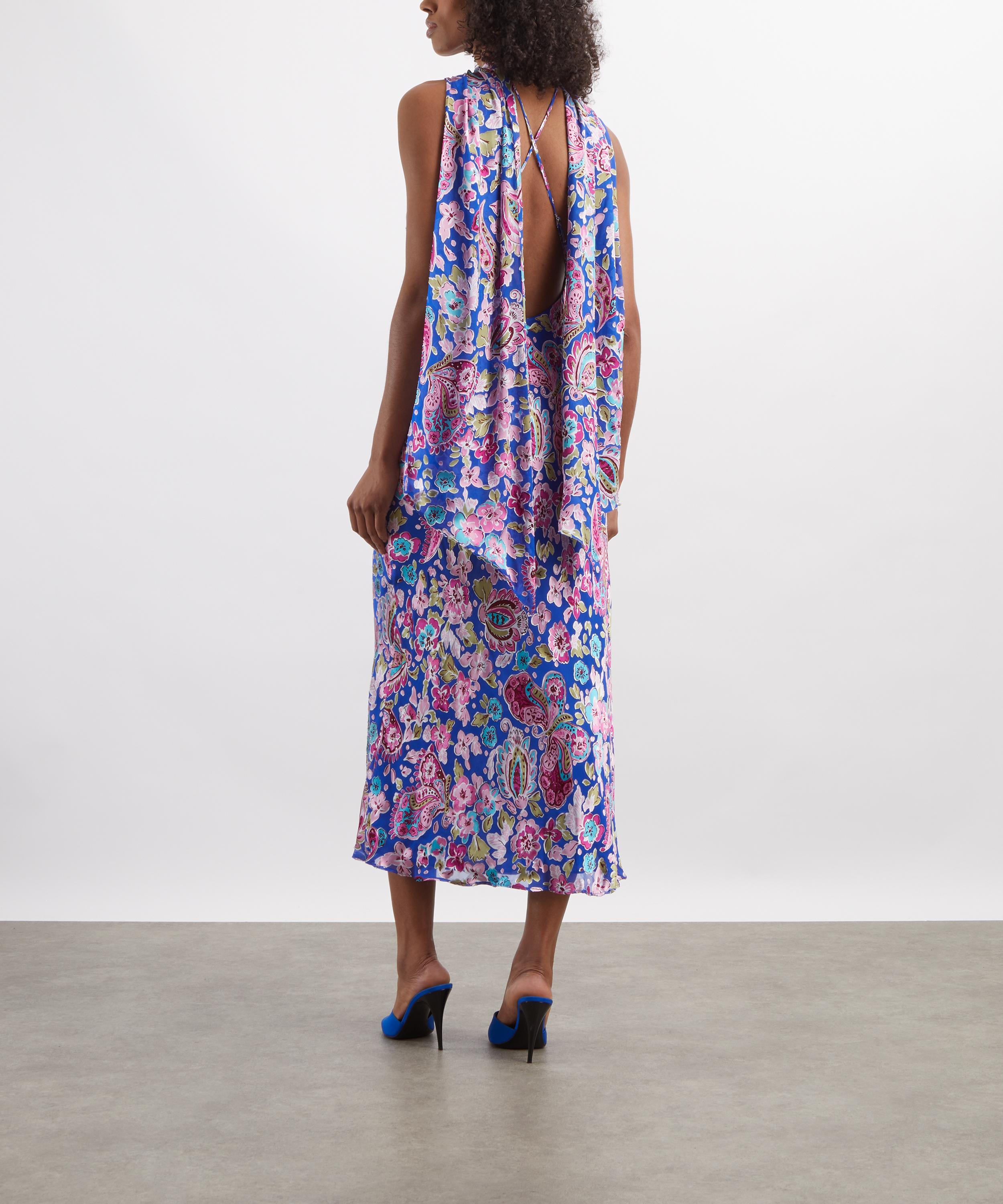 RIXO - Hayley Silk-Satin Devor&eacute; Midi Dress image number 3